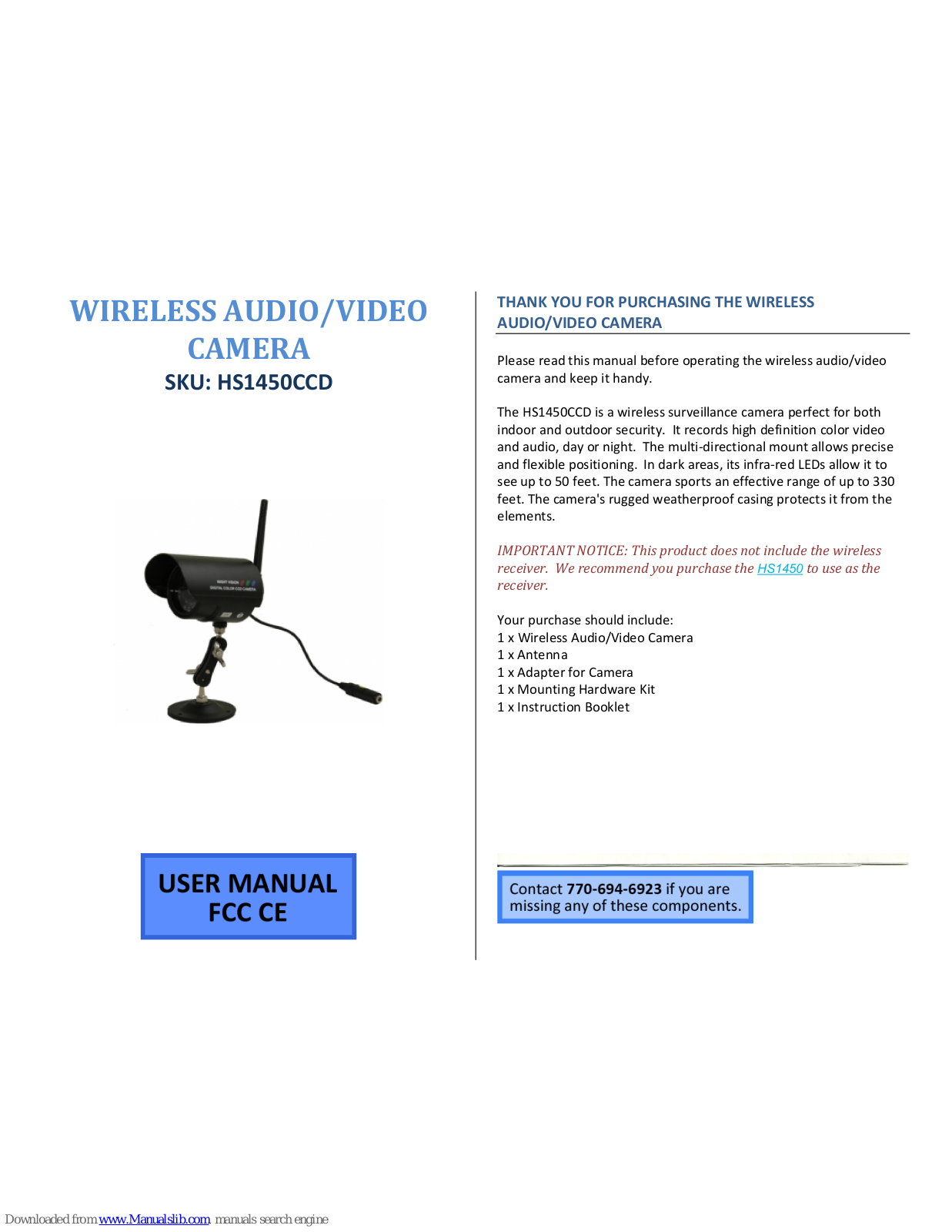 Mini Gadgets HS1450CCD User Manual