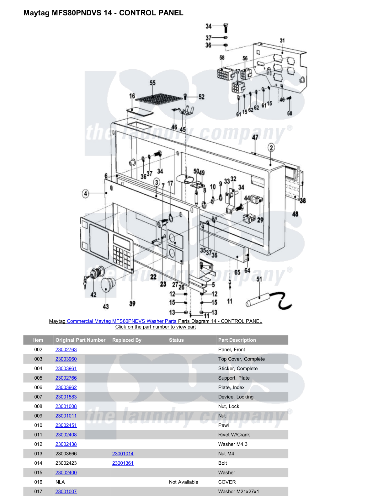 Maytag MFS80PNDVS Parts Diagram