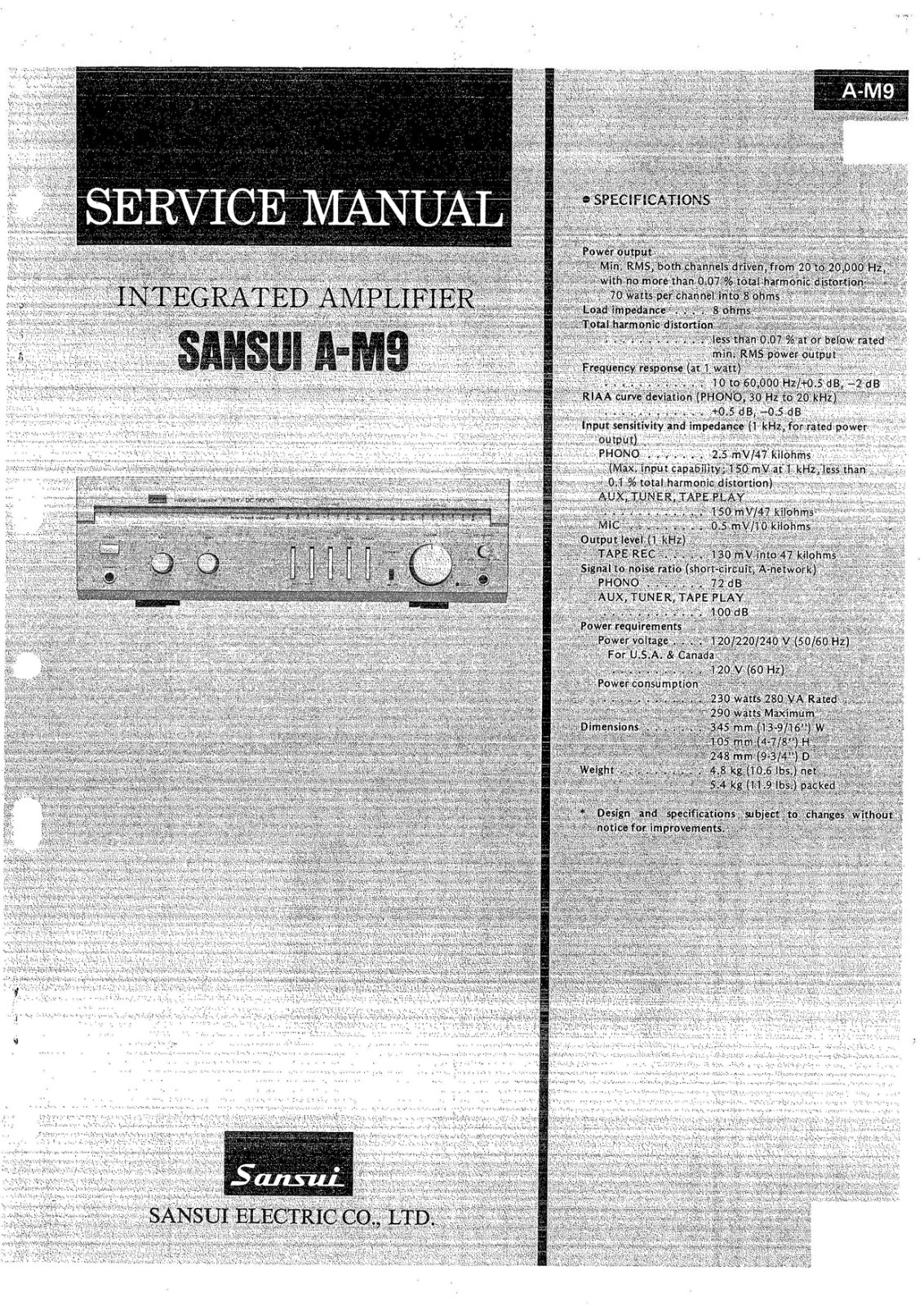 Sansui AM-9 Service Manual