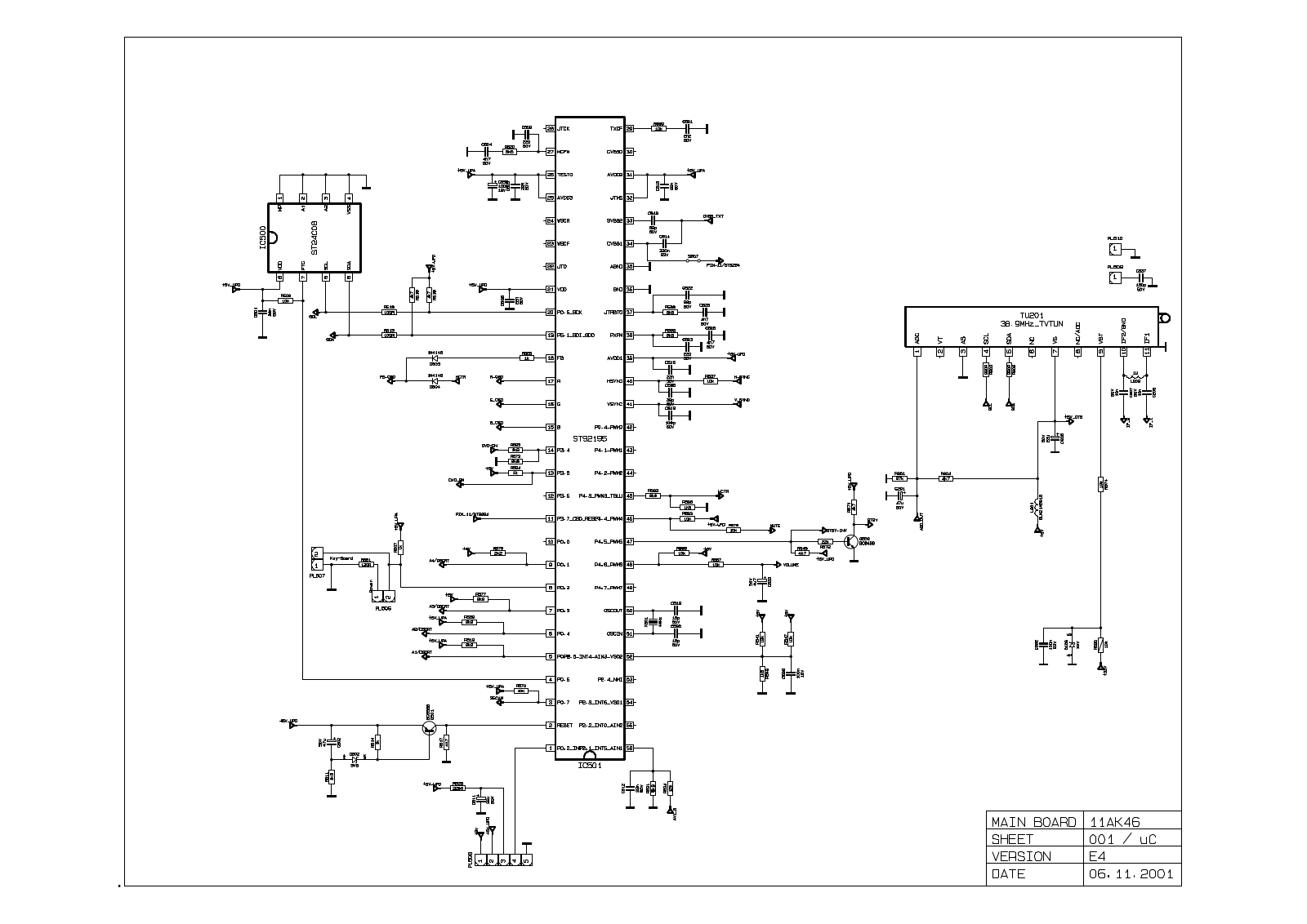 VESTEL 11AK46, AK46 Schematics ucontroller