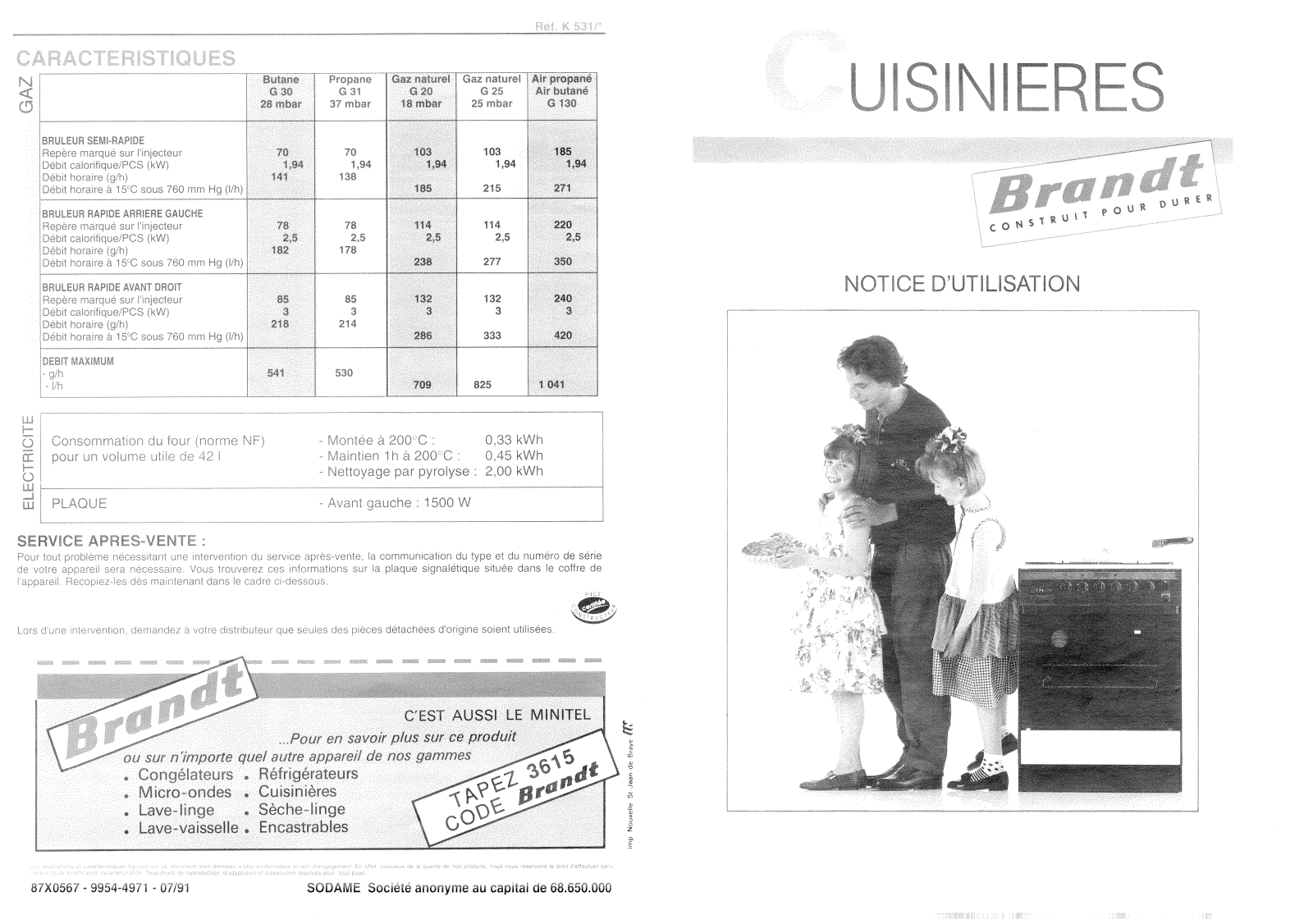 BRANDT K531 User Manual