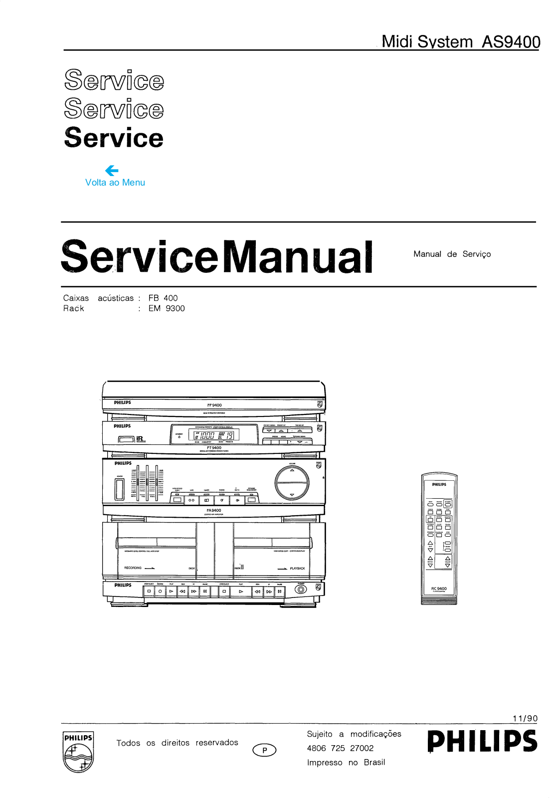 Philips AS-9400 Service manual