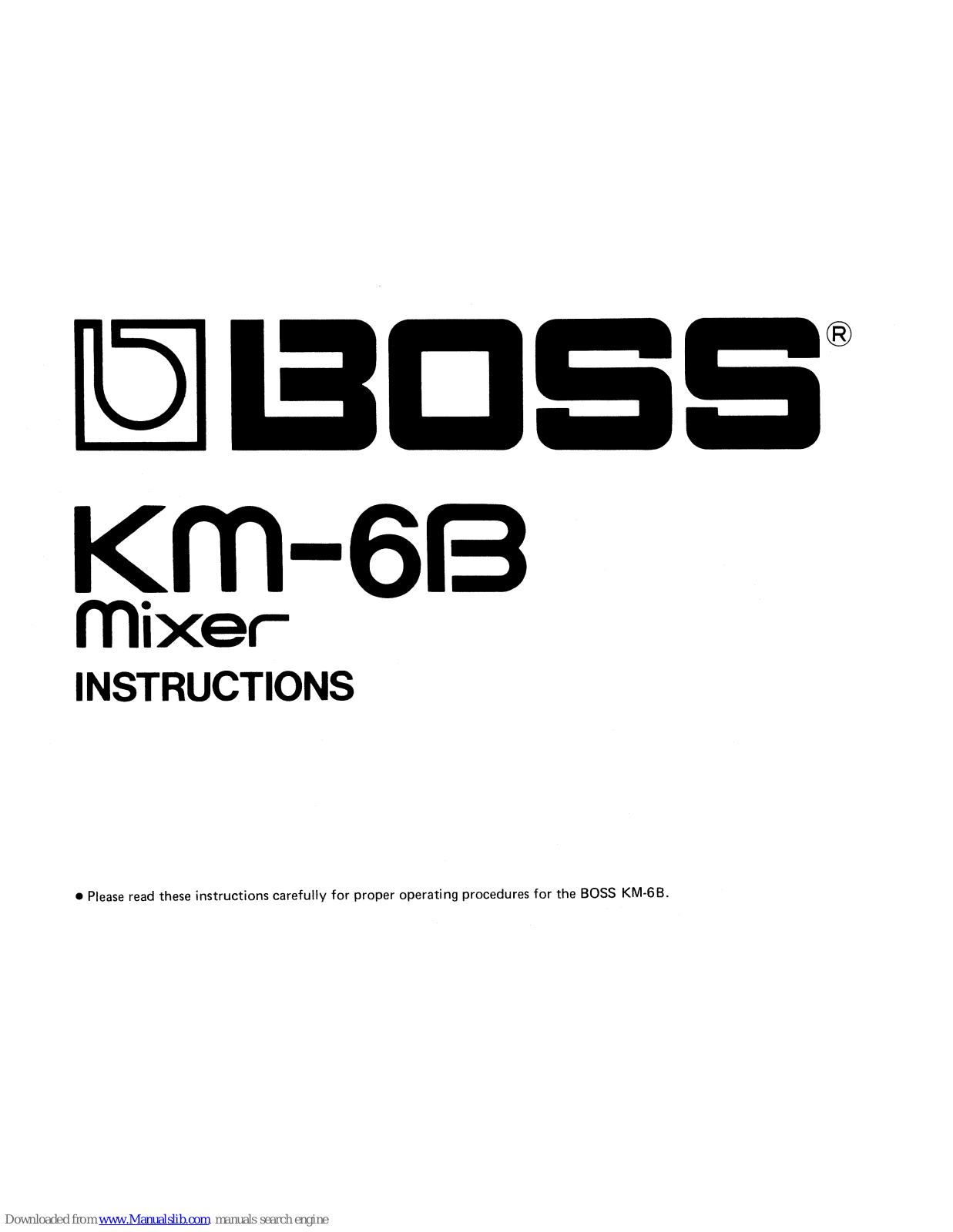 Boss KM-6B Instructions Manual