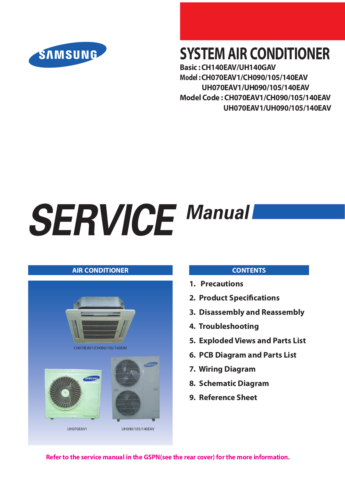 Samsung CH070, CH090, CH105, CH140 Service Manual