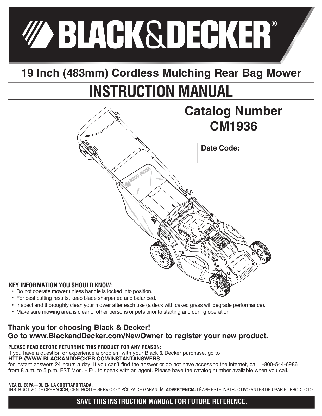 Black & Decker CM1936 User Manual