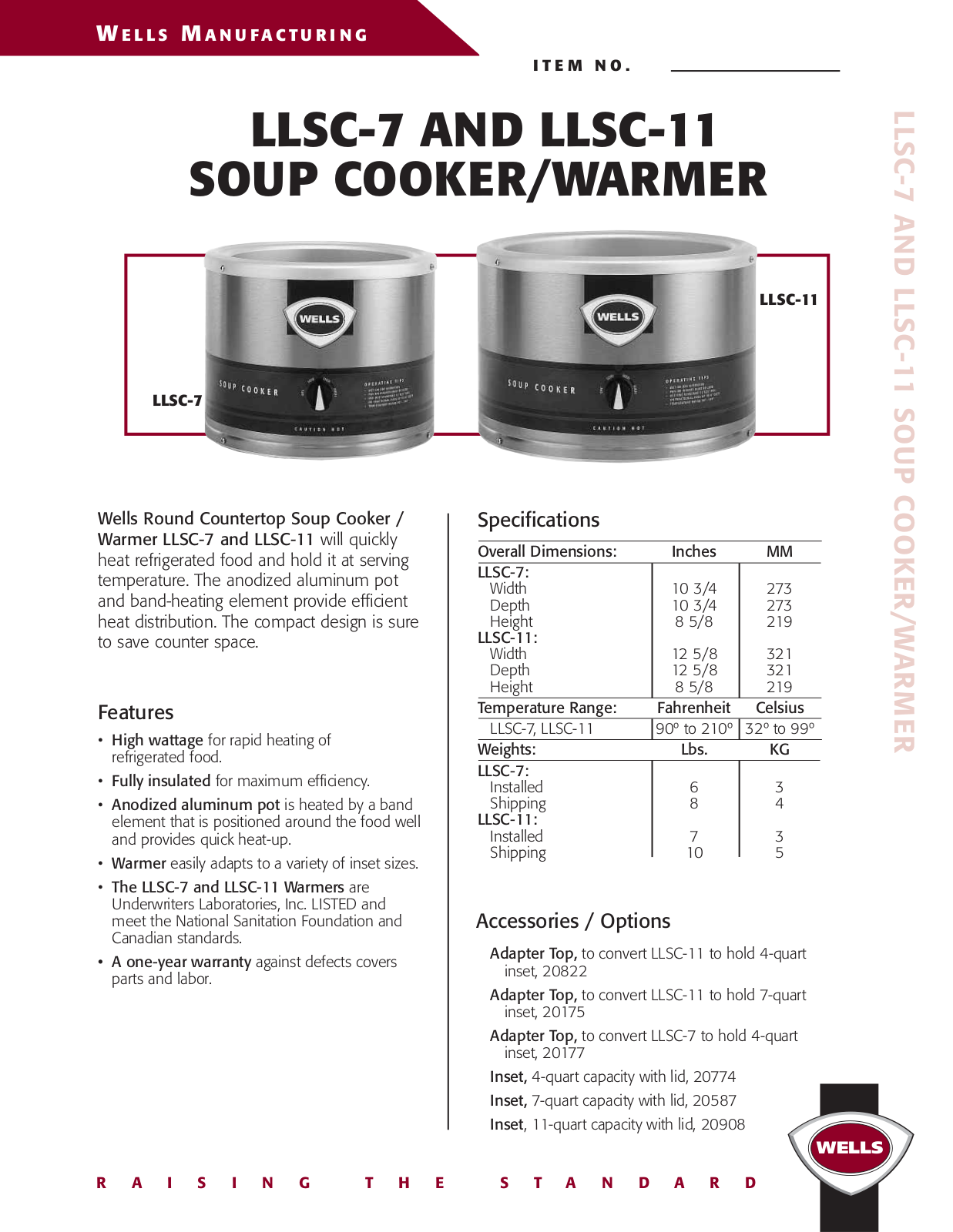 Wells LLSC-11 User Manual