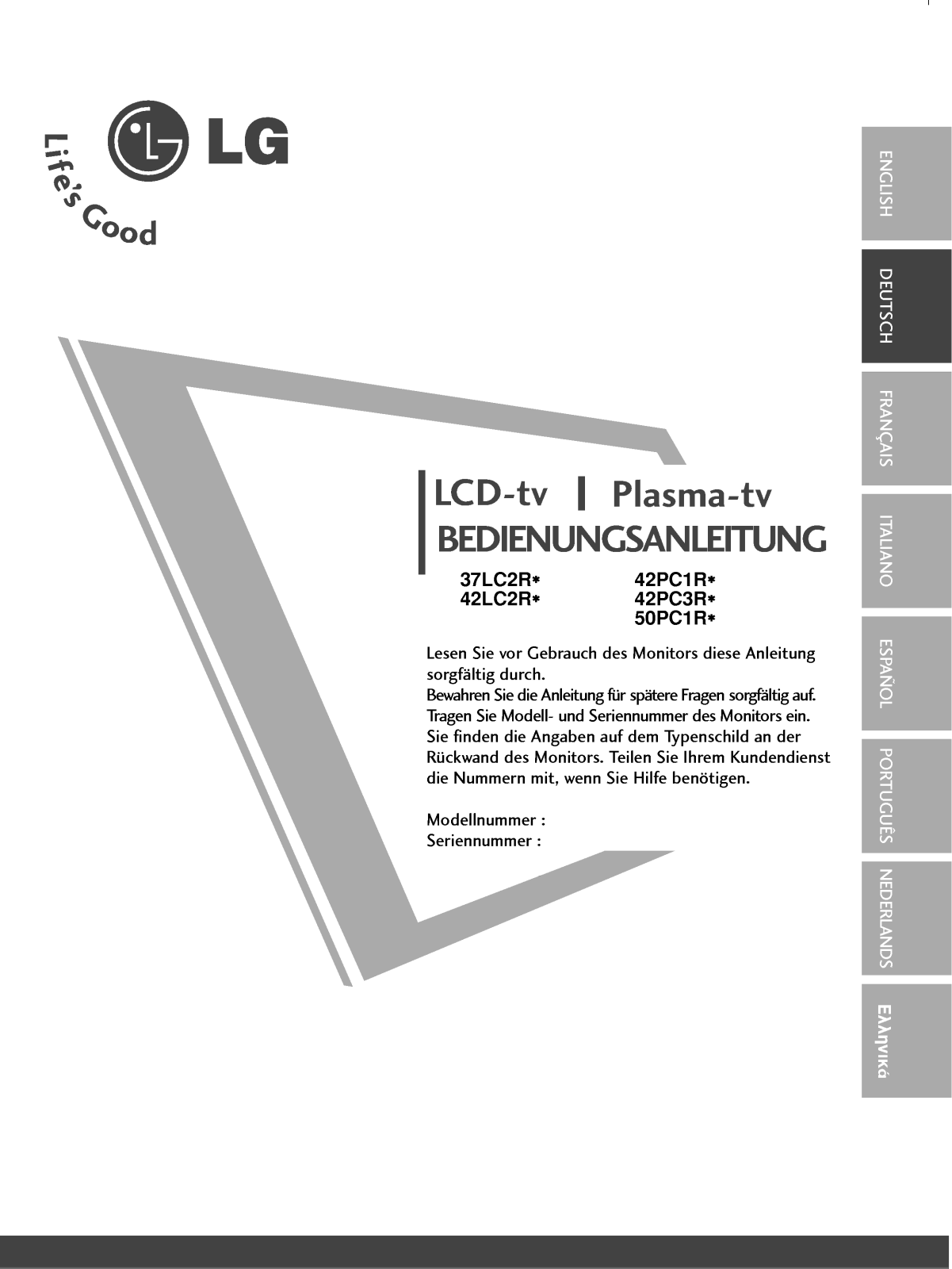 LG 42PC3R User Guide