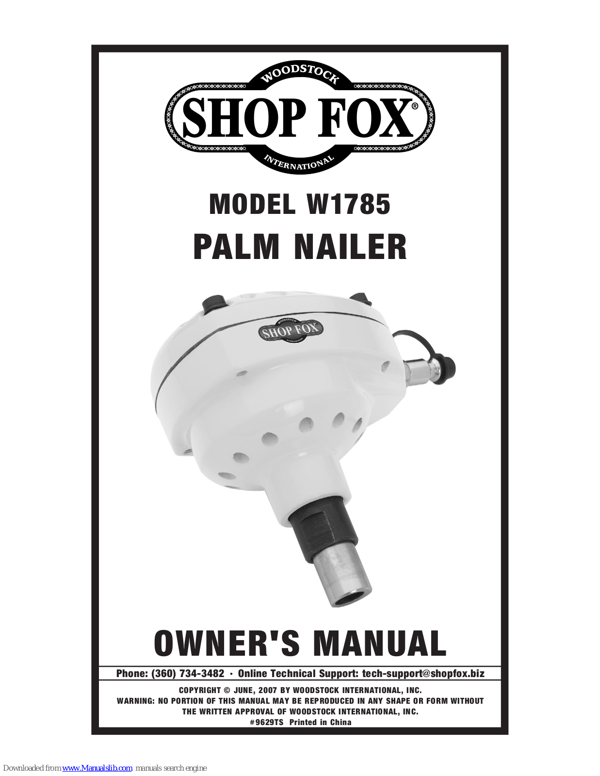 Shop fox W1785 Owner's Manual