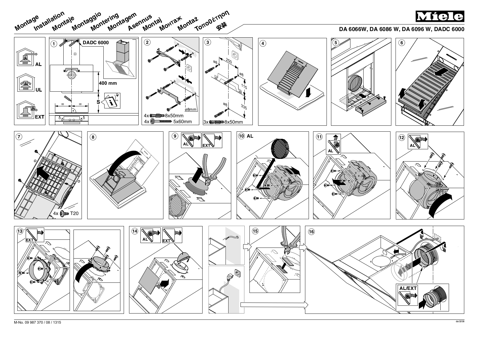 Miele DA 6086 W Assembly instructions