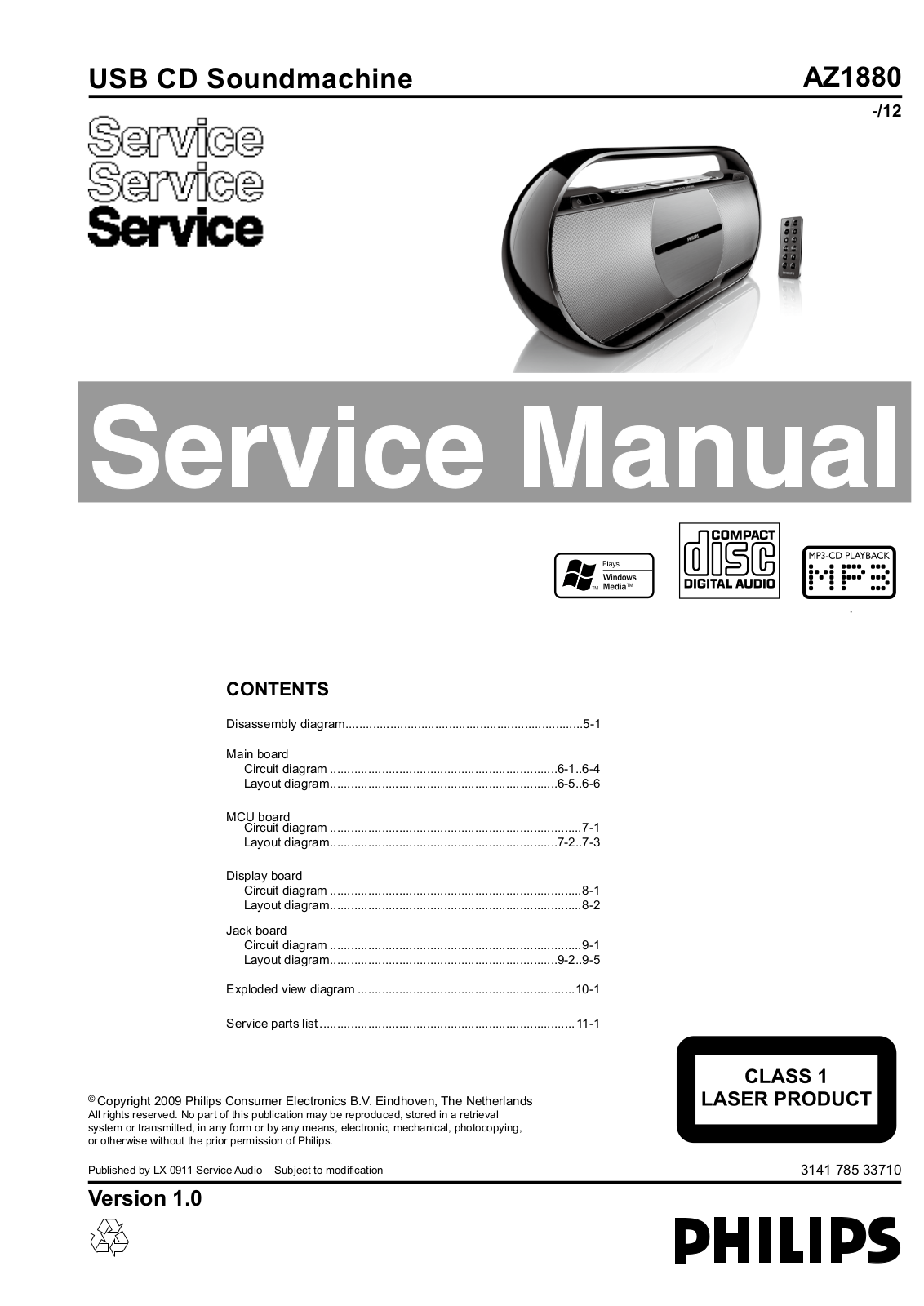 Philips _az1880_ver-1.0_sch Datasheet - ManualMachine.com