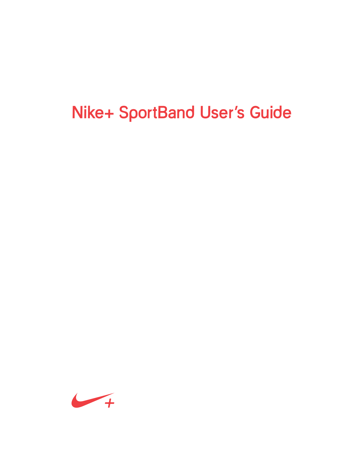 Nike SPORTBAND User Manual