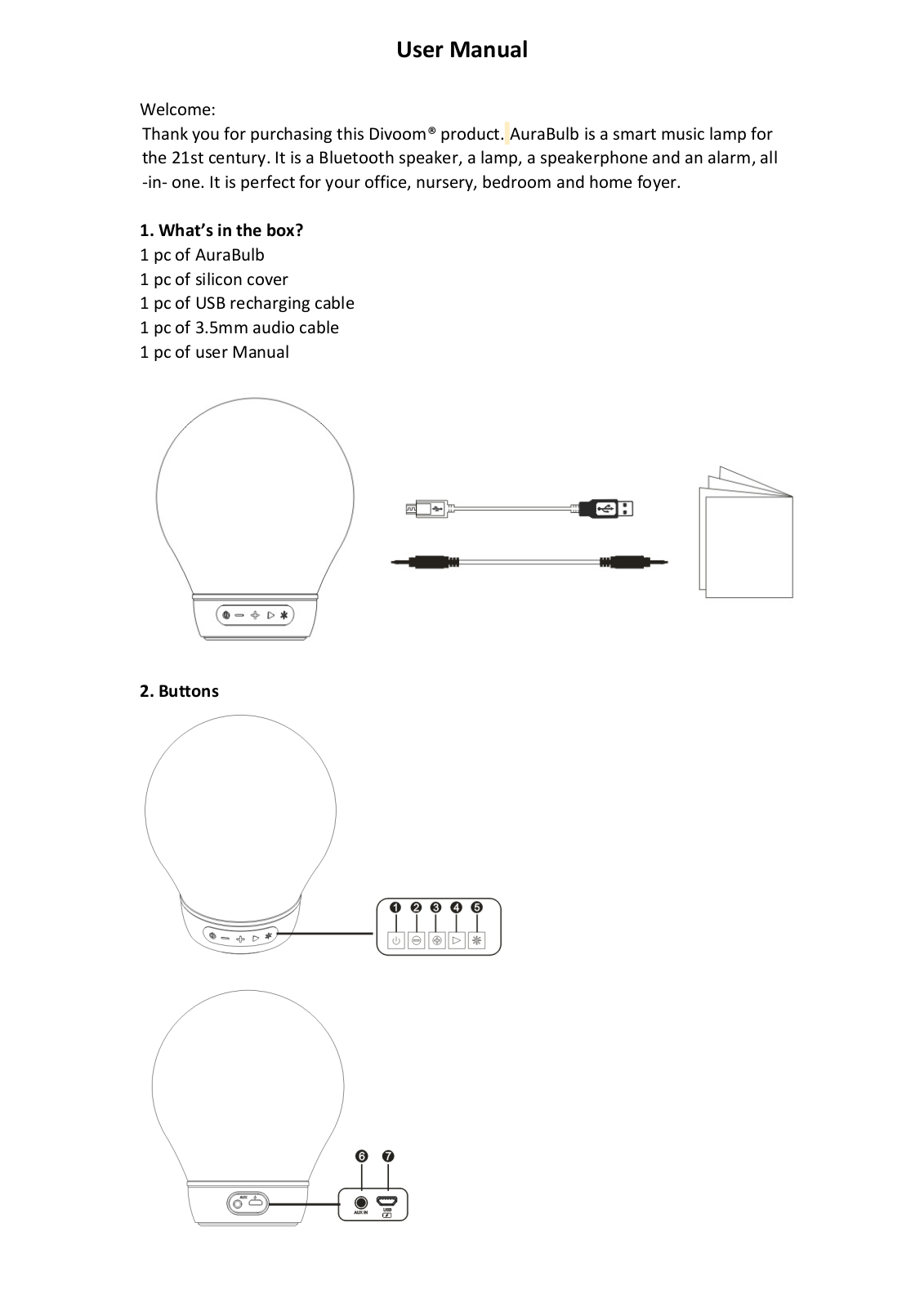 Divoom Technology AURABULB Users Manual