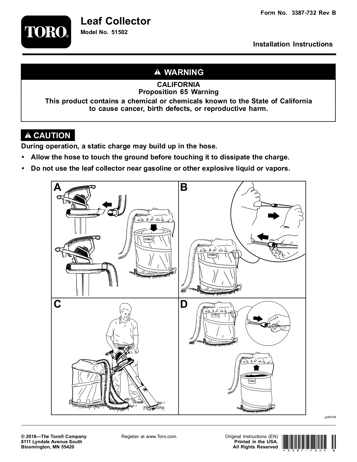 Toro 51502, 51436 Installation Instructions