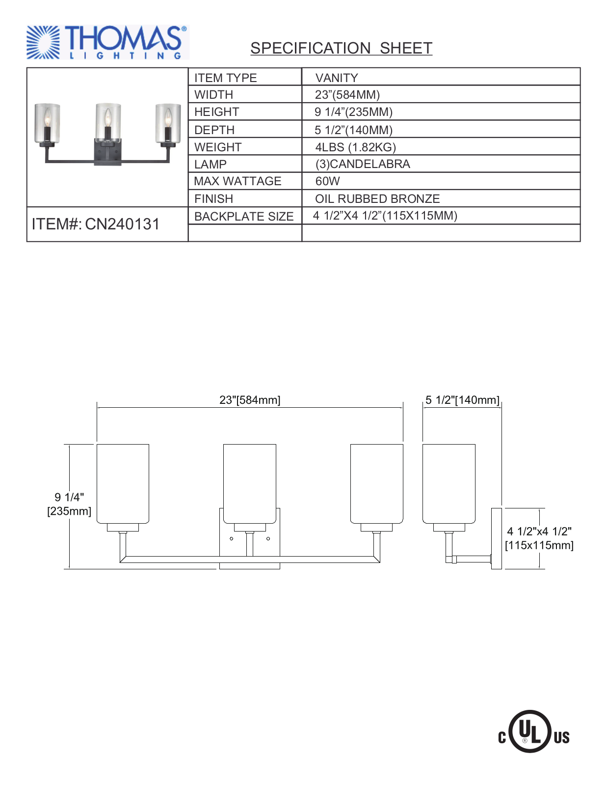 Thomas Lighting CN240131 User Manual - ManualMachine.com