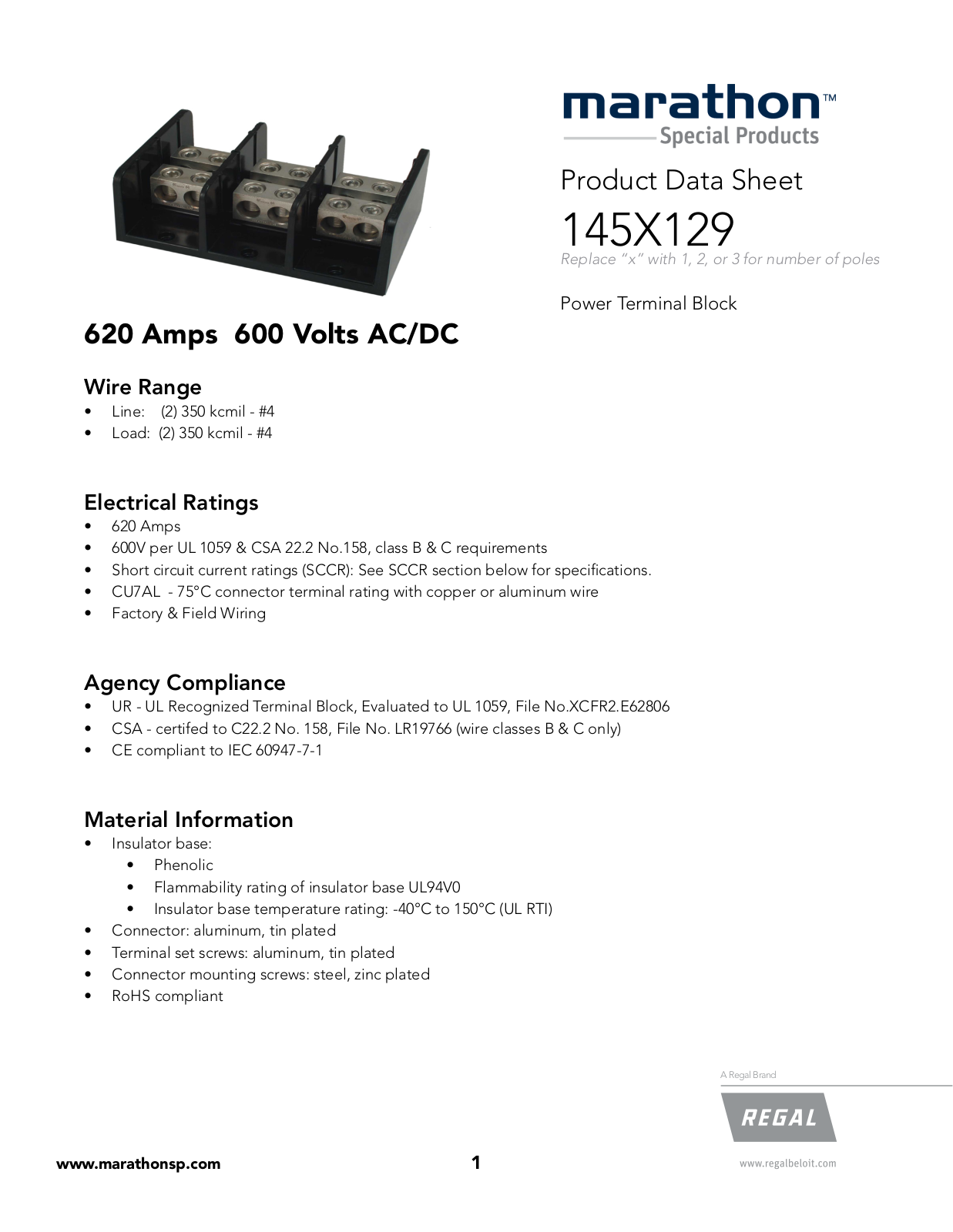 Marathon Special Products 145X129 Data Sheet