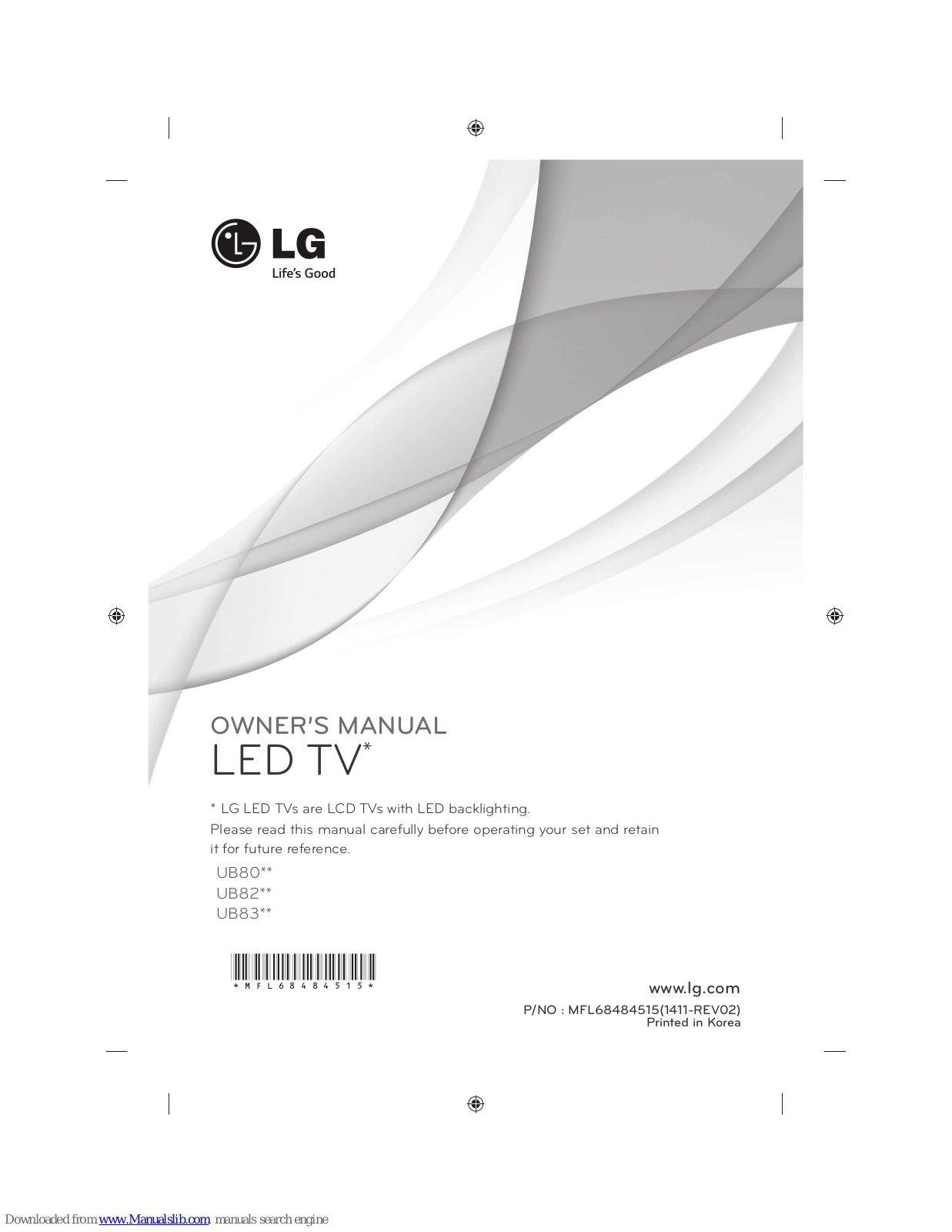 LG 49UB820V-ZH, 40UB820V-ZA, 55UB820V-ZH, 42UB820V-ZH, 49UB830V-ZB Owner's Manual