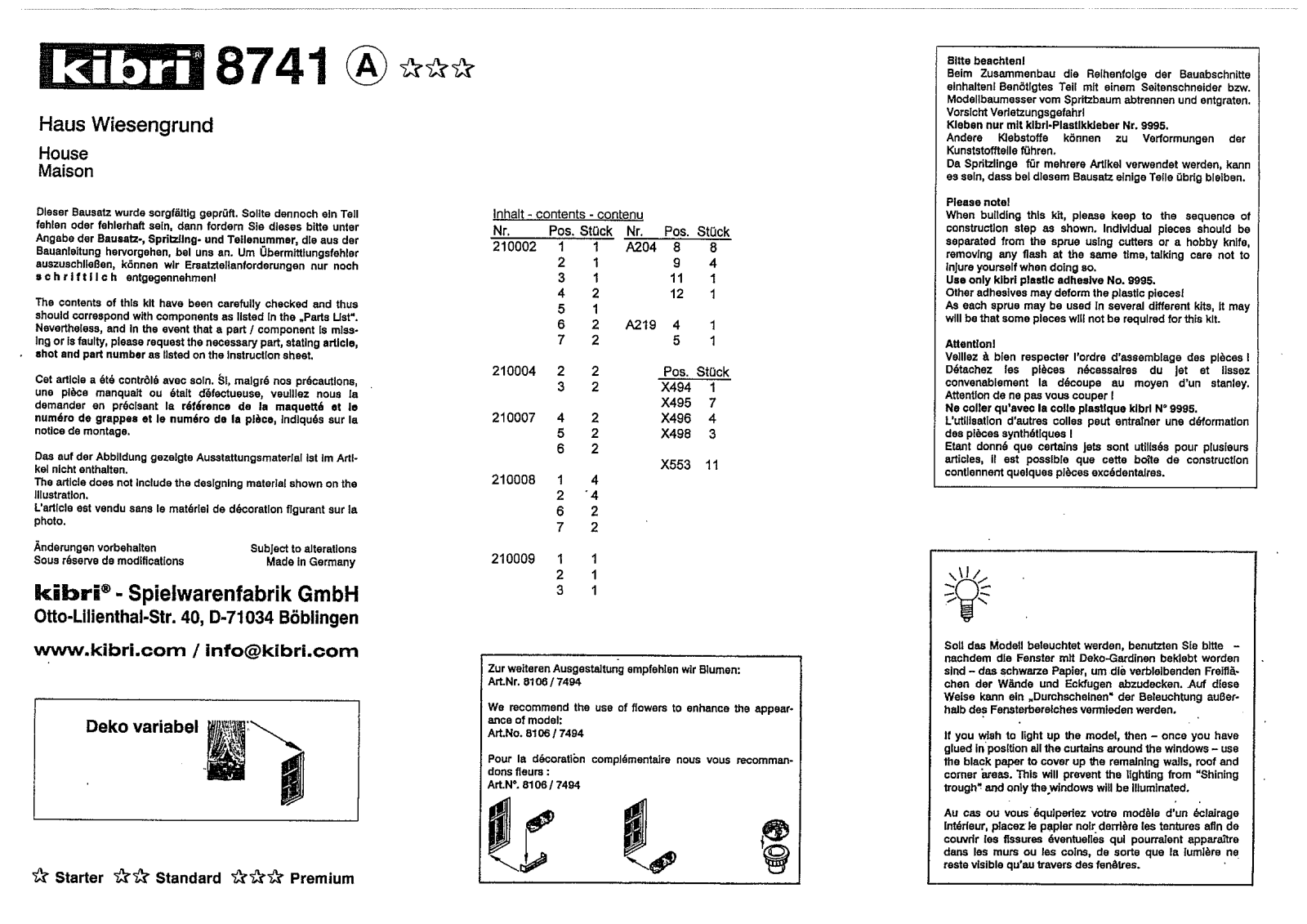 Kibri 8741 User Manual