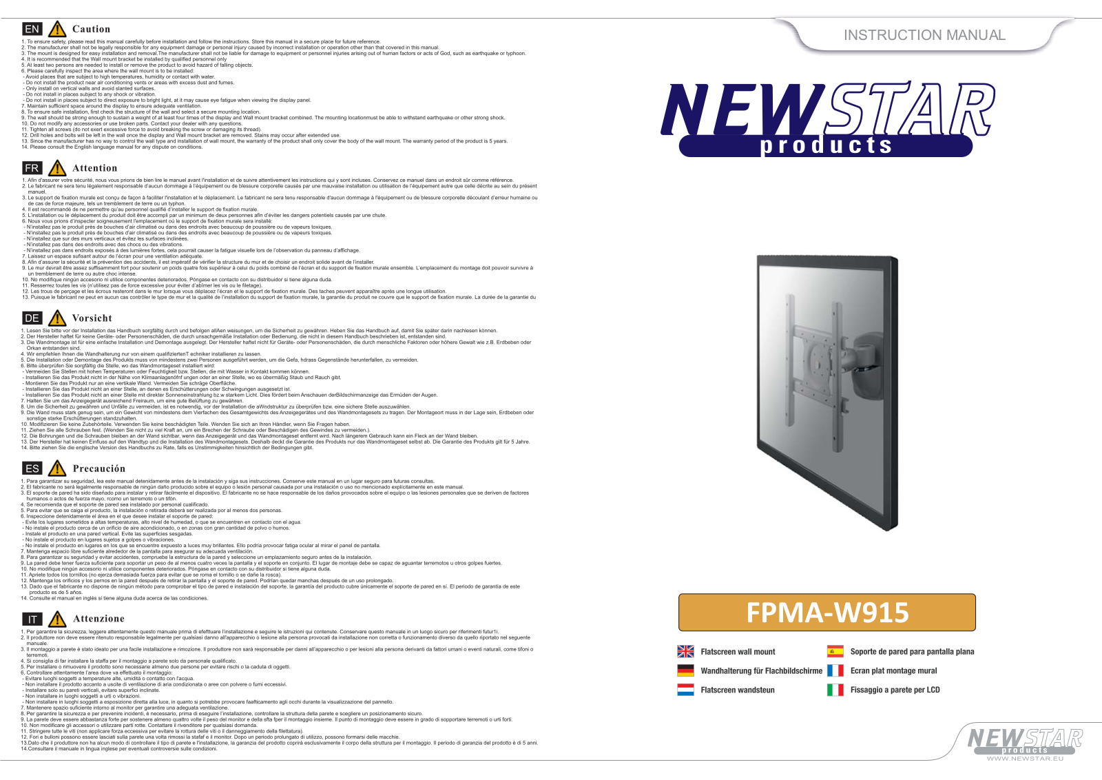 Newstar FPMA-W915 User Manual