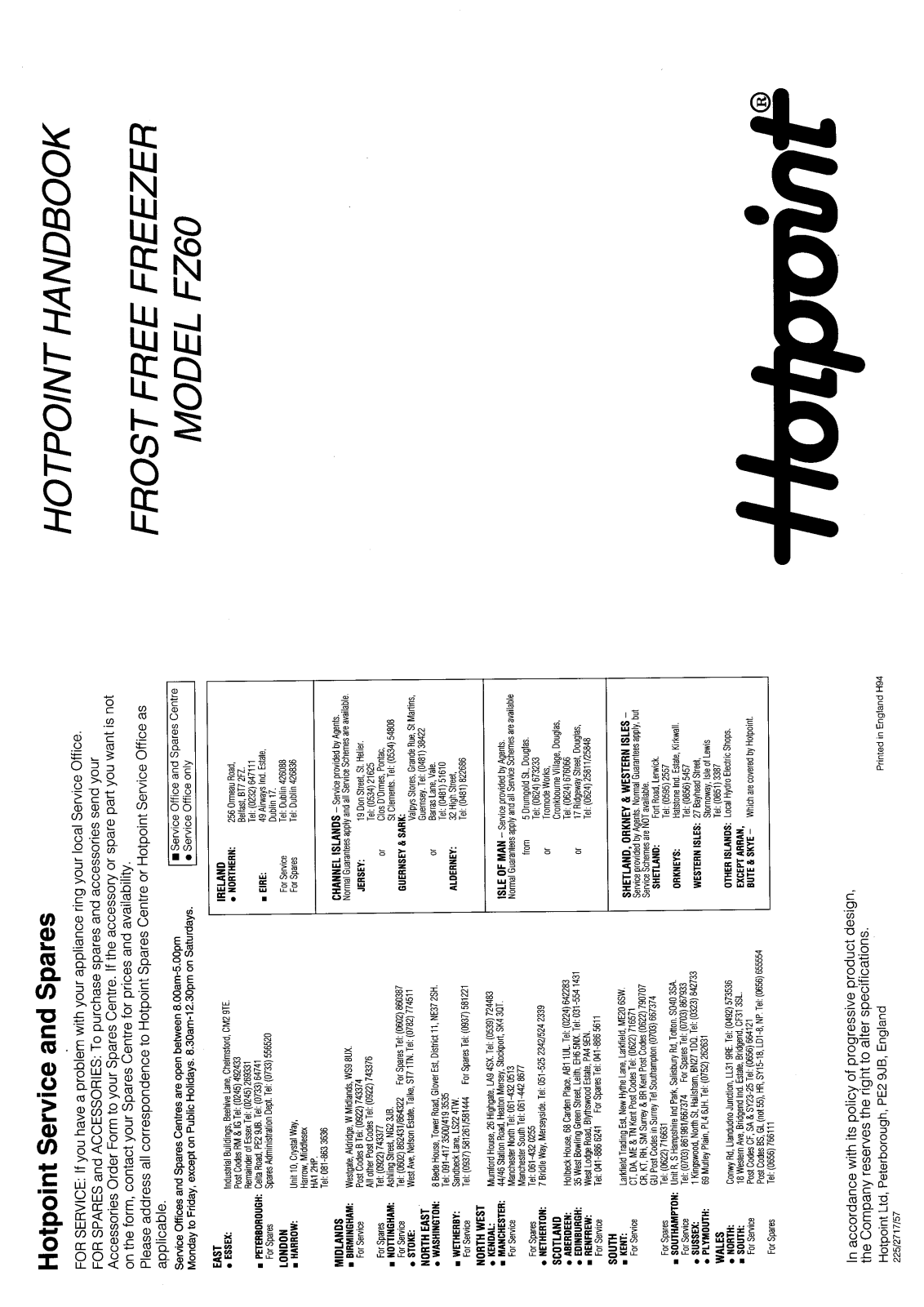 Hotpoint-Ariston HBFZ60 User Manual