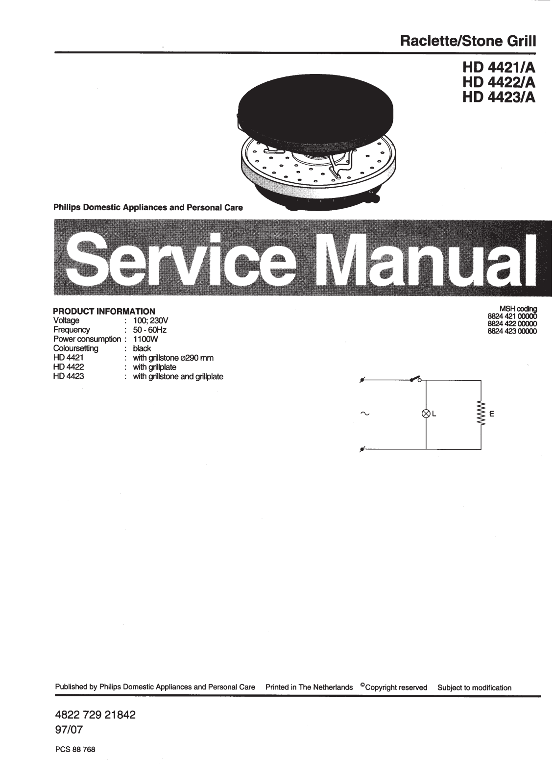Philips HD4421A Service Manual