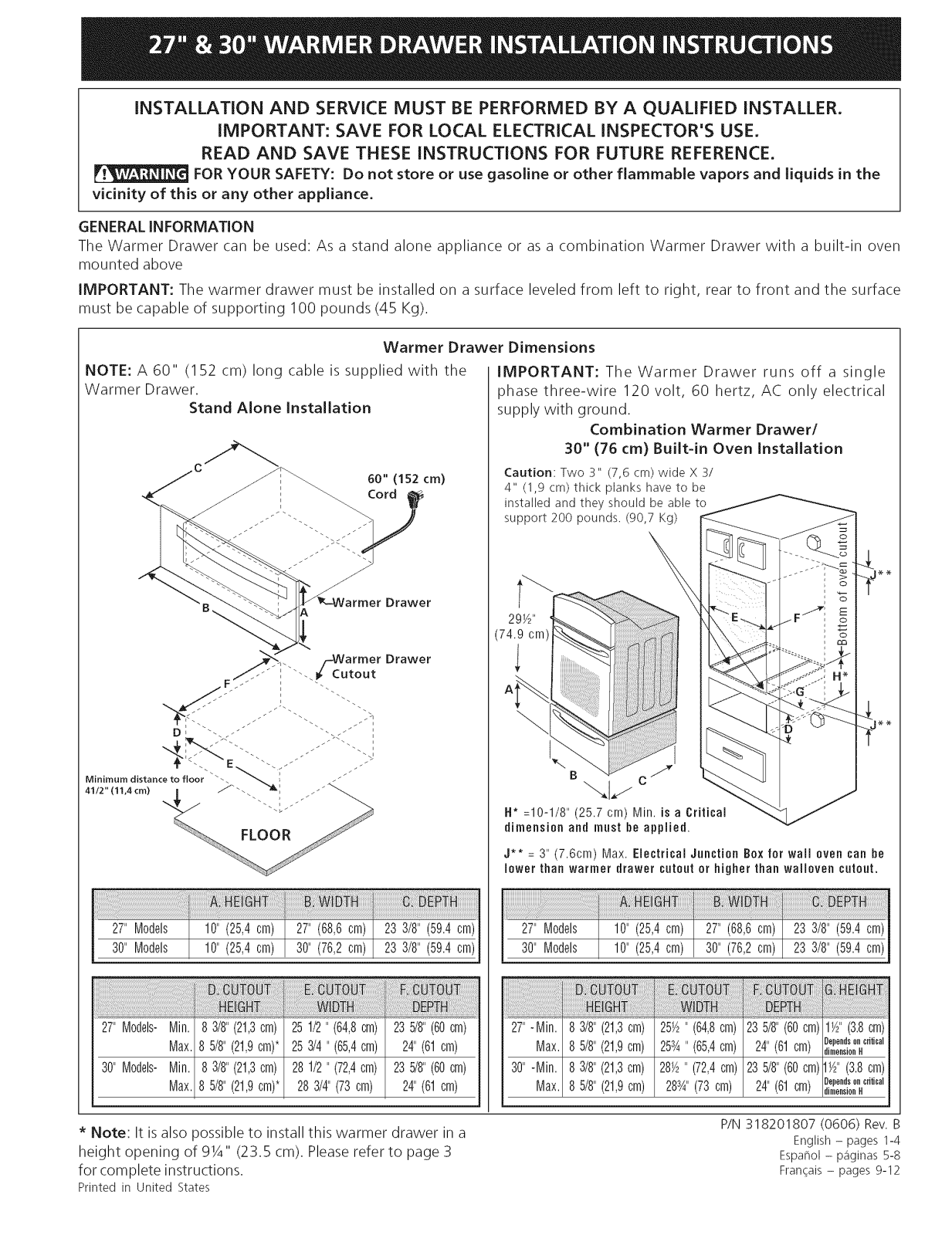 Kenmore Elite 79049203403, 79049202403, 79049183800, 79049273700, 79049209403 Installation Guide - ManualMachine.com