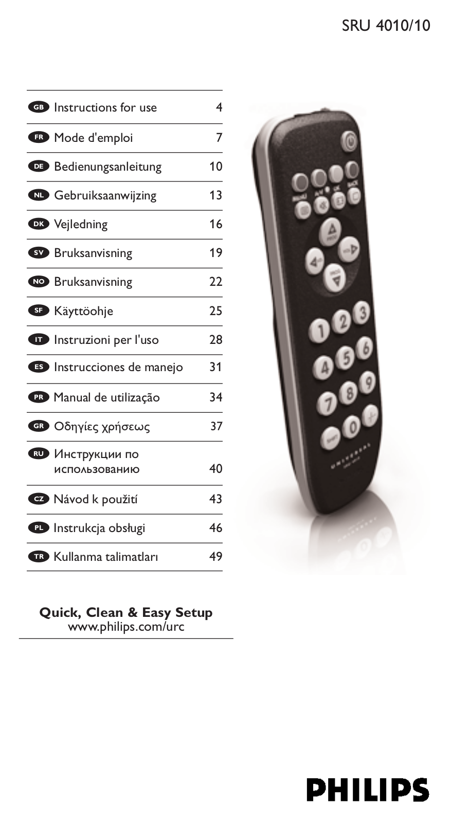 Philips SRU4010 User Manual