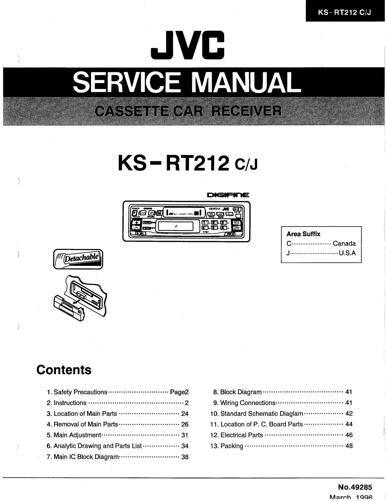 JVC KSRT-212 Service manual