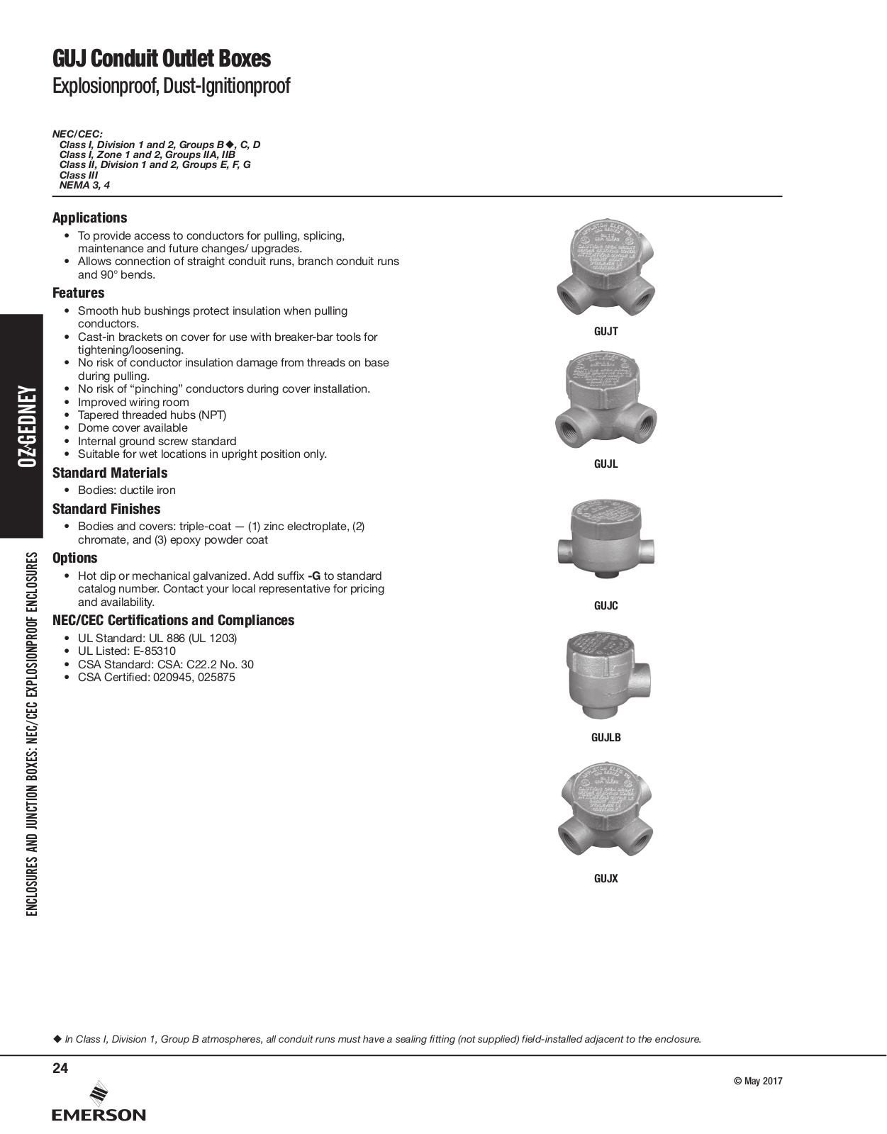 Appleton GUJ Conduit Outlet Boxes Catalog Page