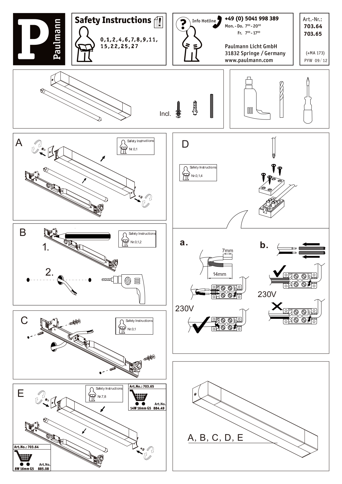 Paulmann 70365, 70364 Safety instructions - ManualMachine.com