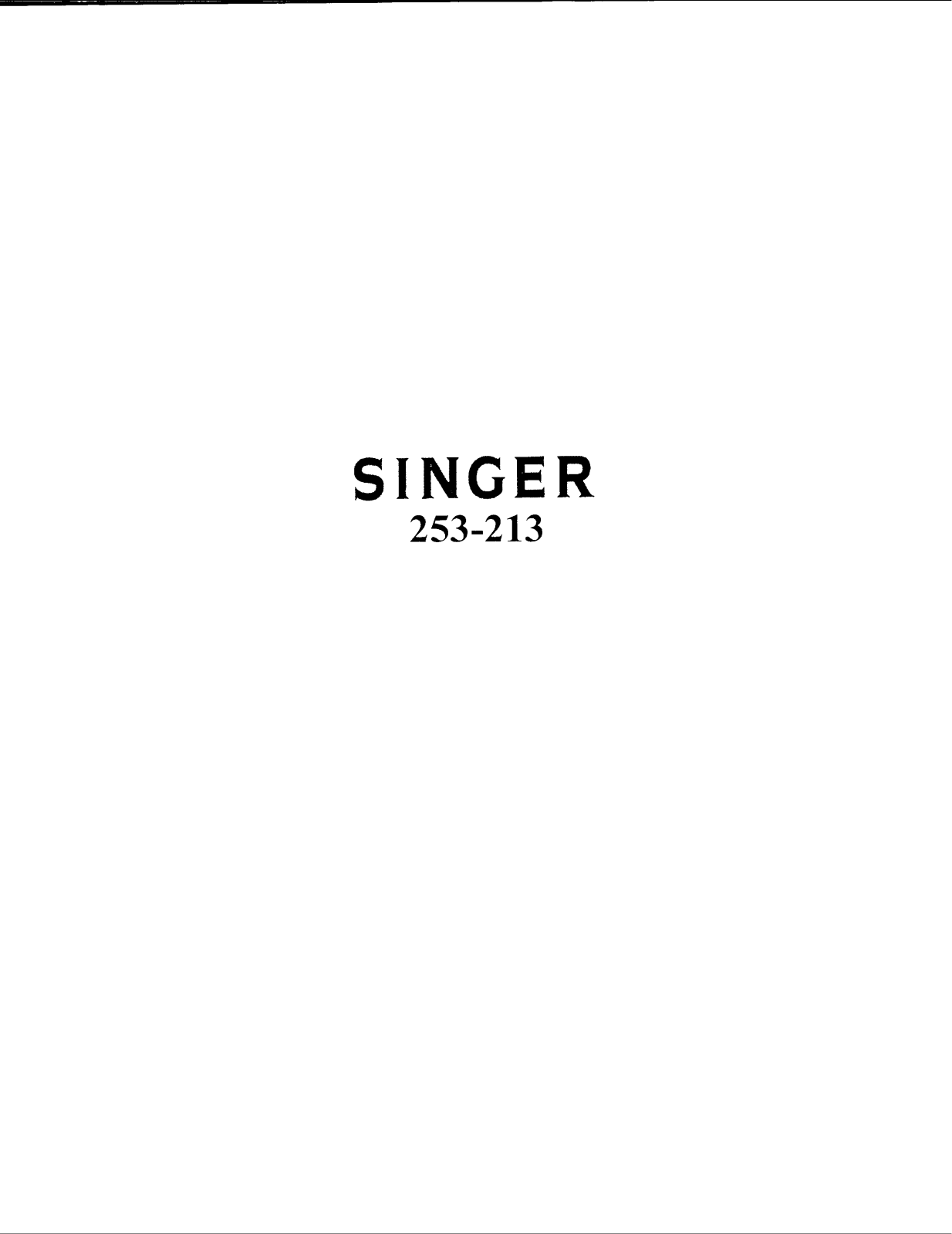 SINGER 253-213 Parts List