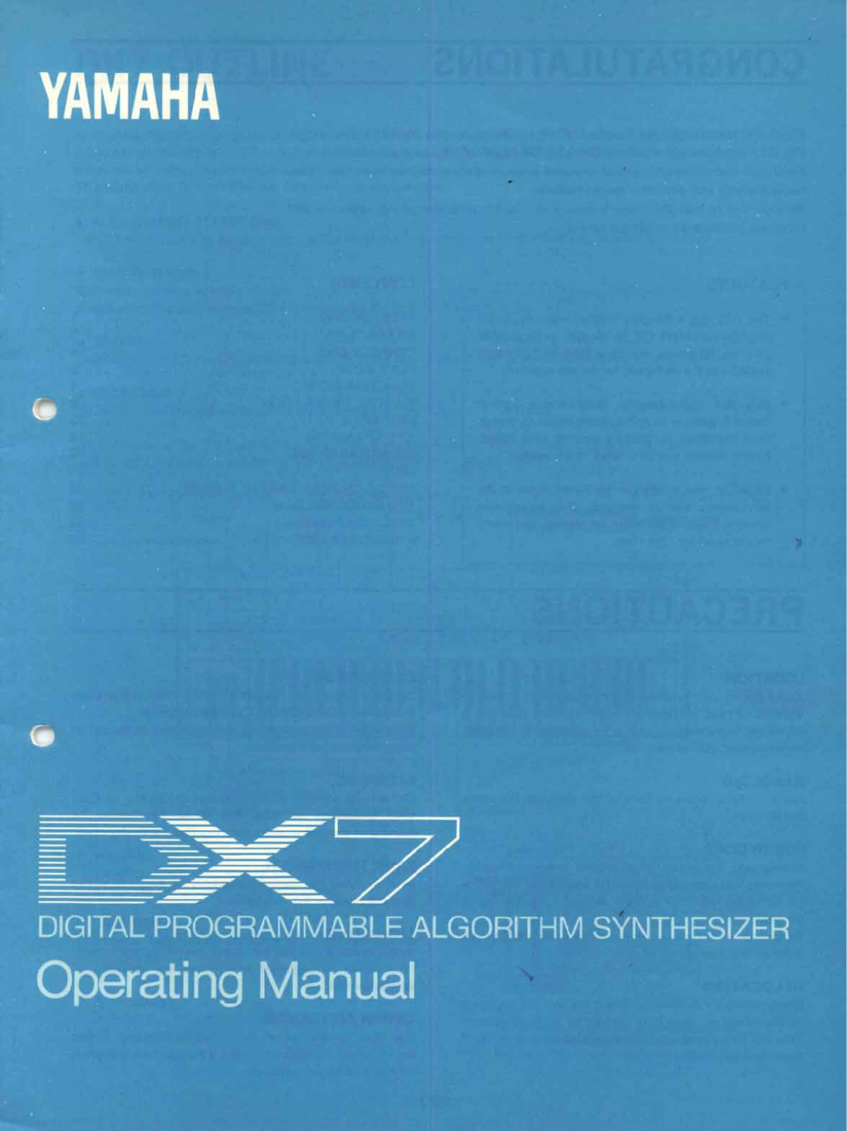 Yamaha DX7 Operating Manual