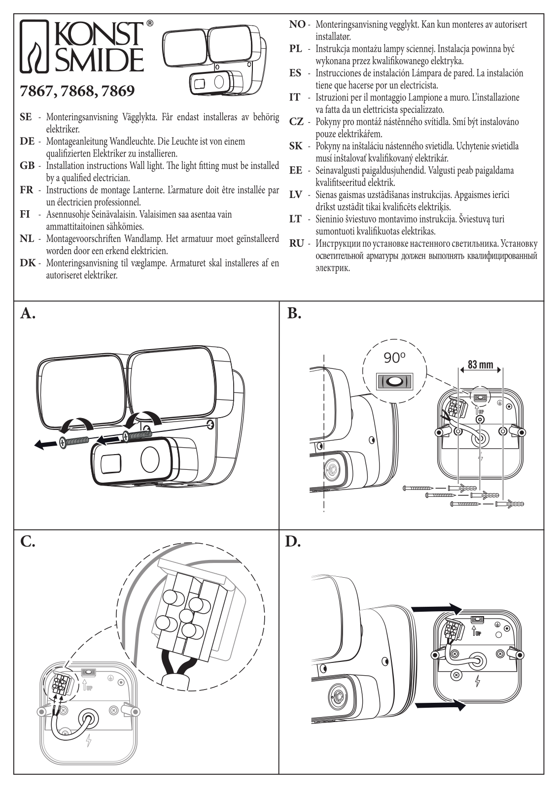 Konstsmide 7867, 7868, 7869 User guide