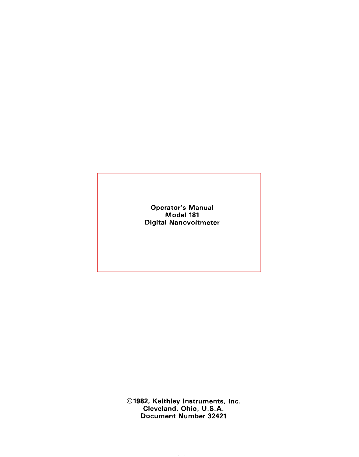 Keithley 181 User Manual - ManualMachine.com