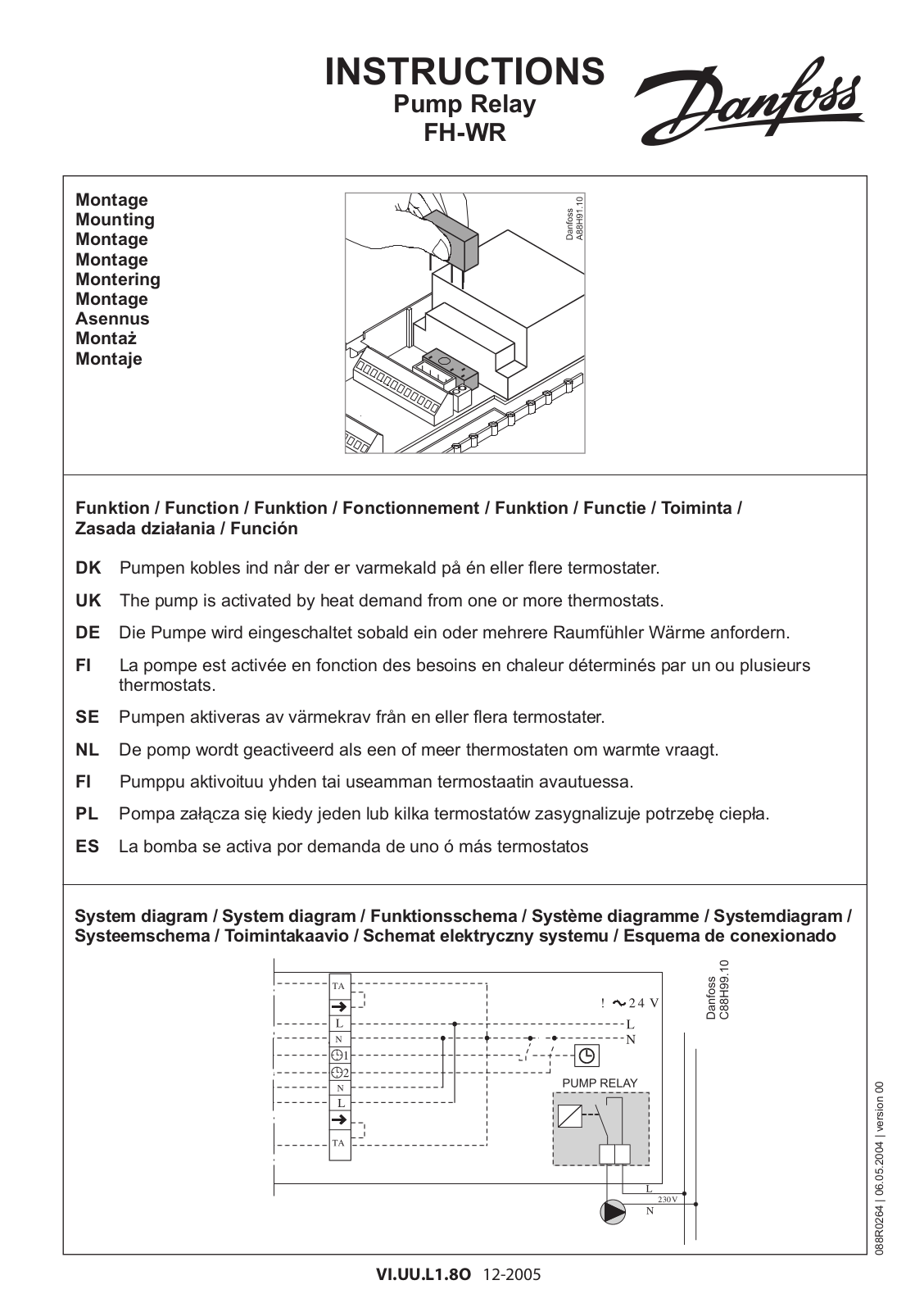 Danfoss FH-WR Installation guide