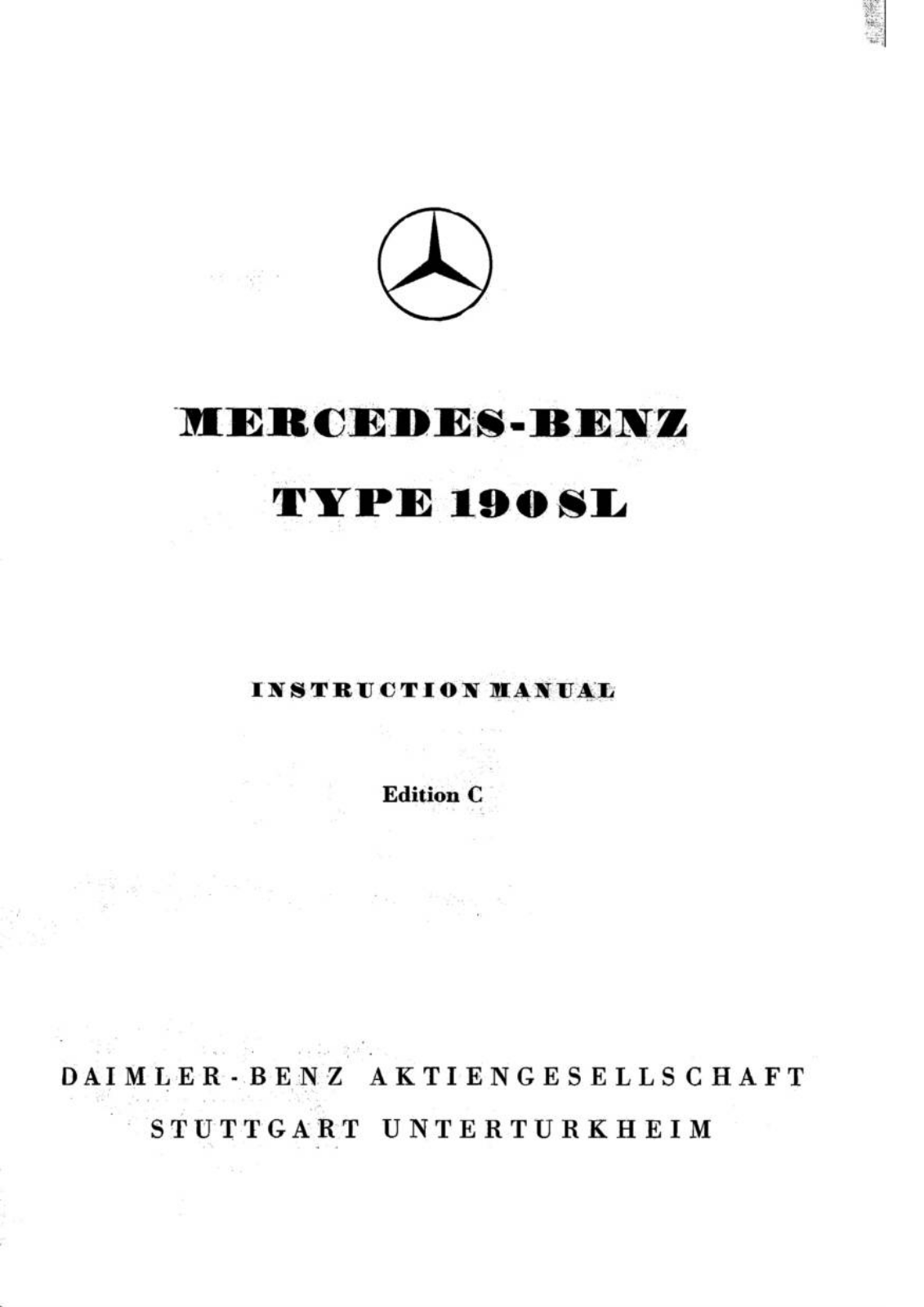 Mercedes 190 1957 User Manual