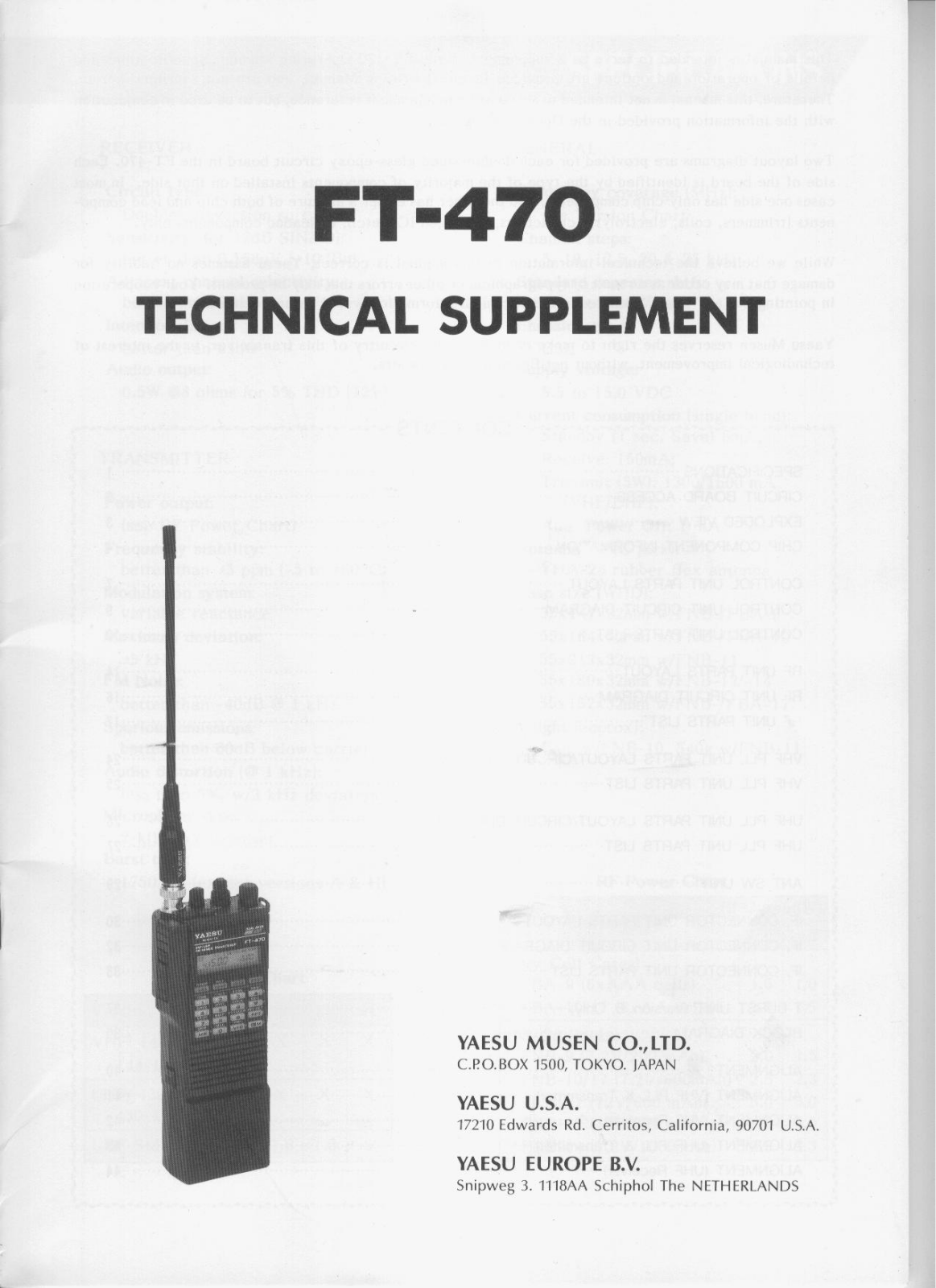 Yaesu FT-470 User Manual