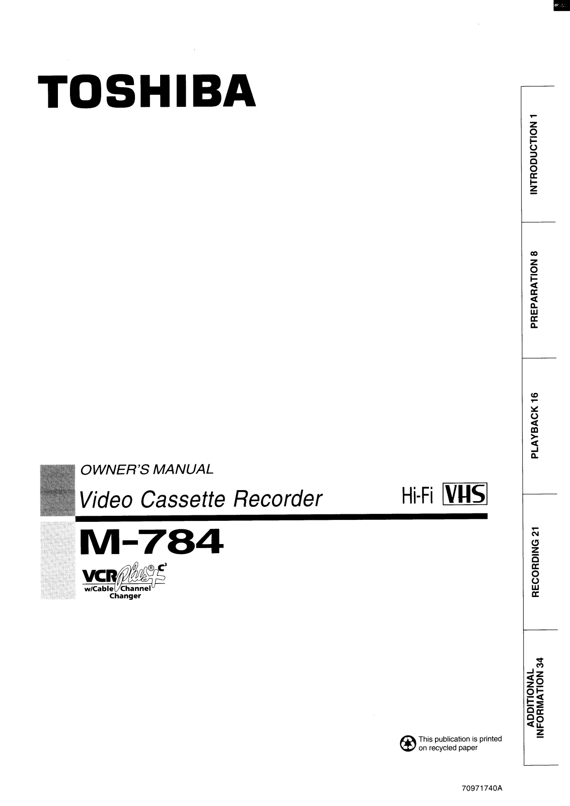 Toshiba M784 User Manual