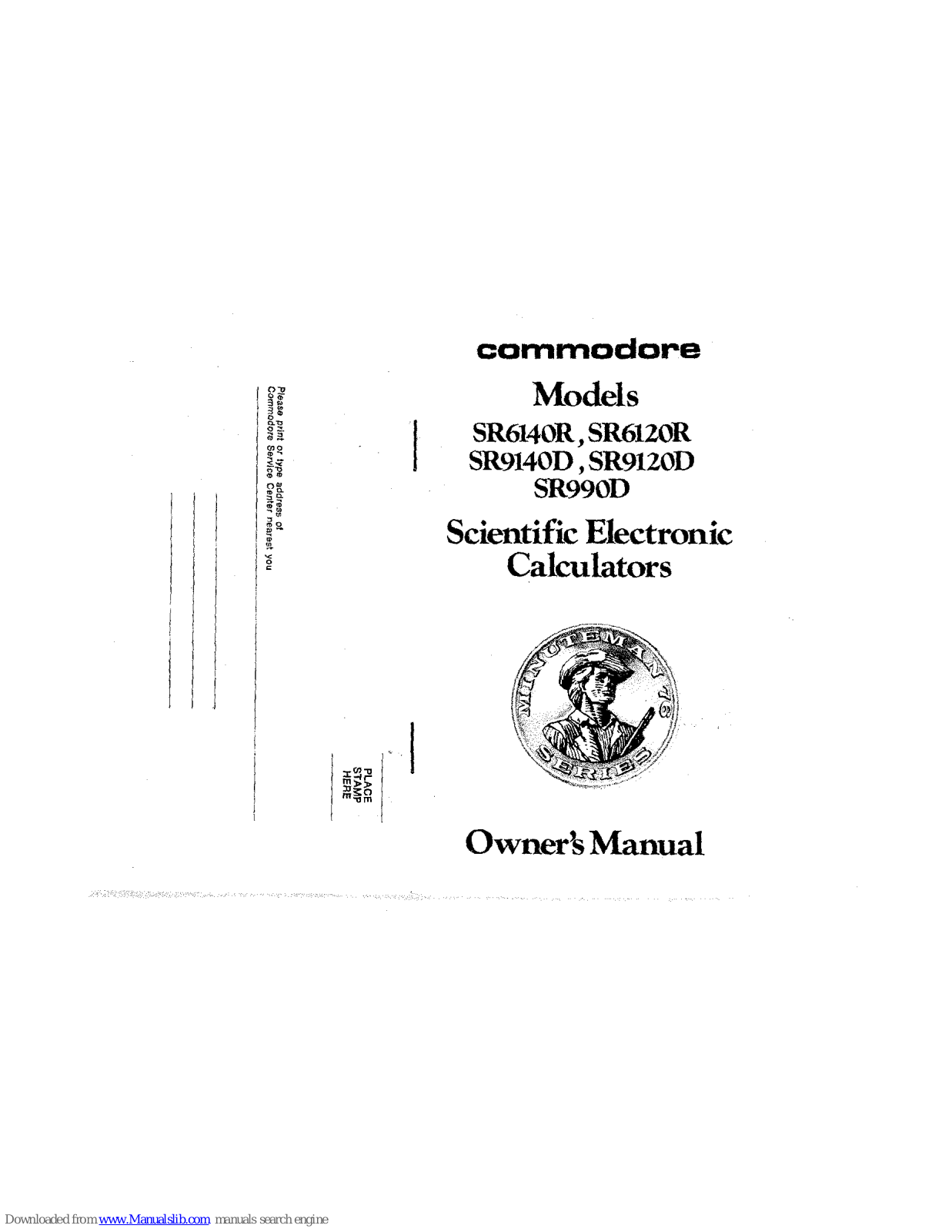 Commodore SR6140R, SR6120R, SR990D, SR9140D, SR9120D Owner's Manual