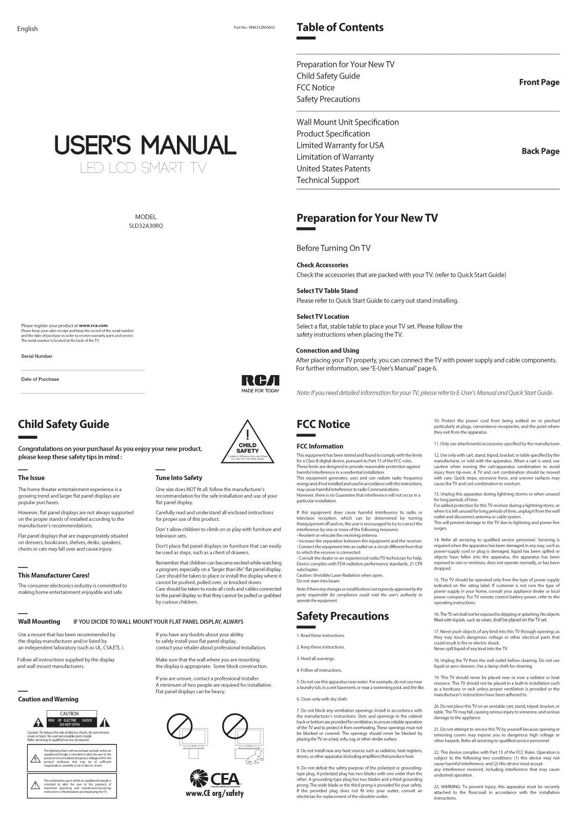 RCA SLD32A30RQ Owner’s Manual