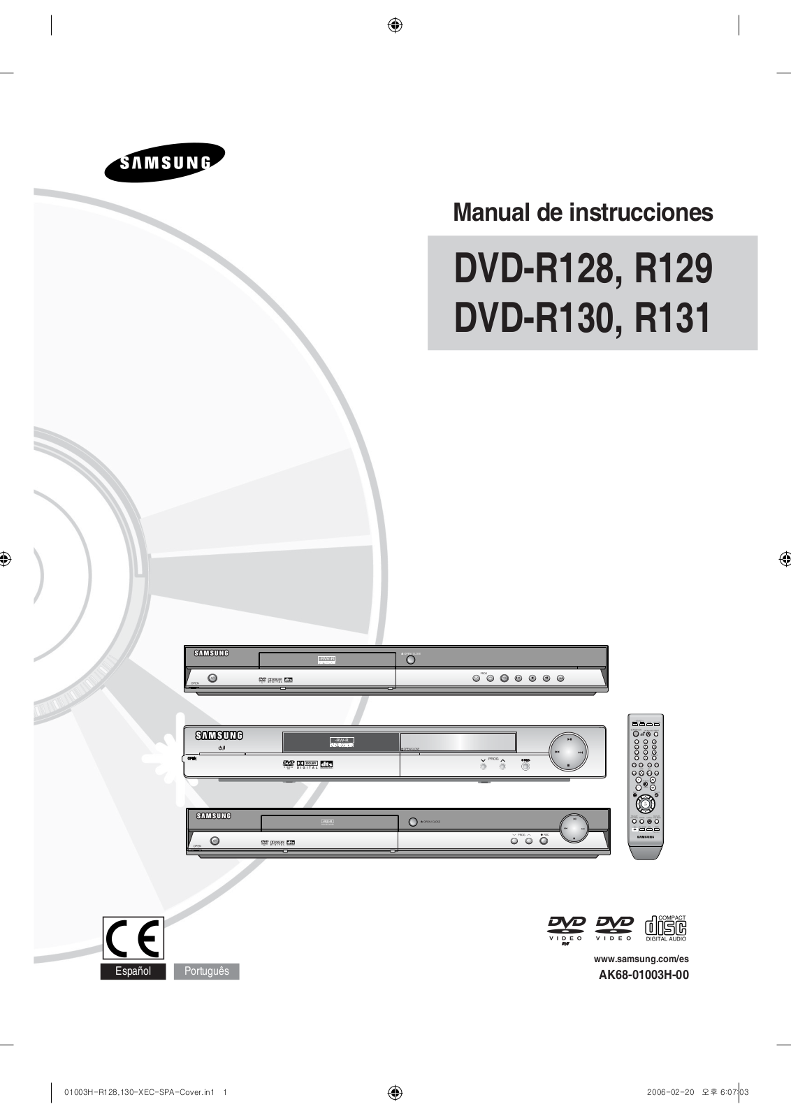 Samsung DVD-R128, DVD-R129, DVD-R130 User Manual