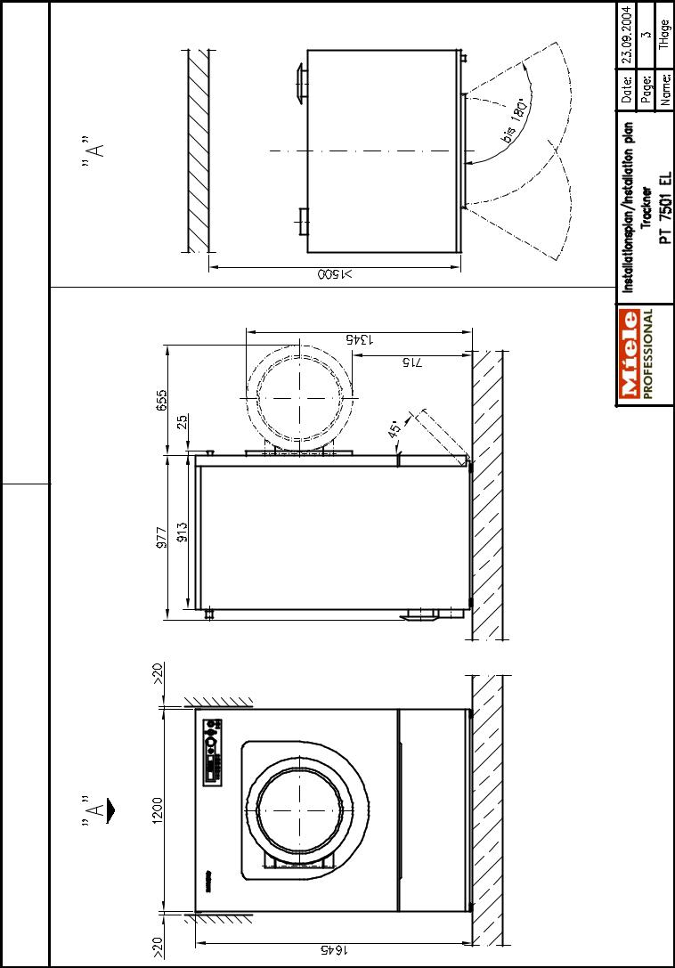 Miele PT 7501 EL Installation diagram