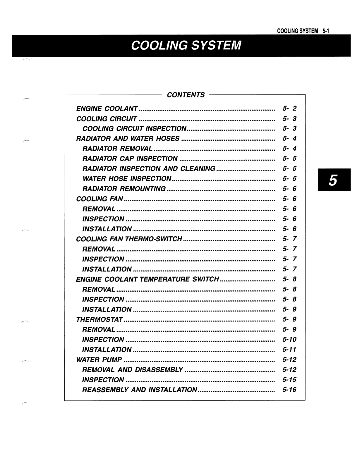 Suzuki SV650 Service Manual 5 Cooling System