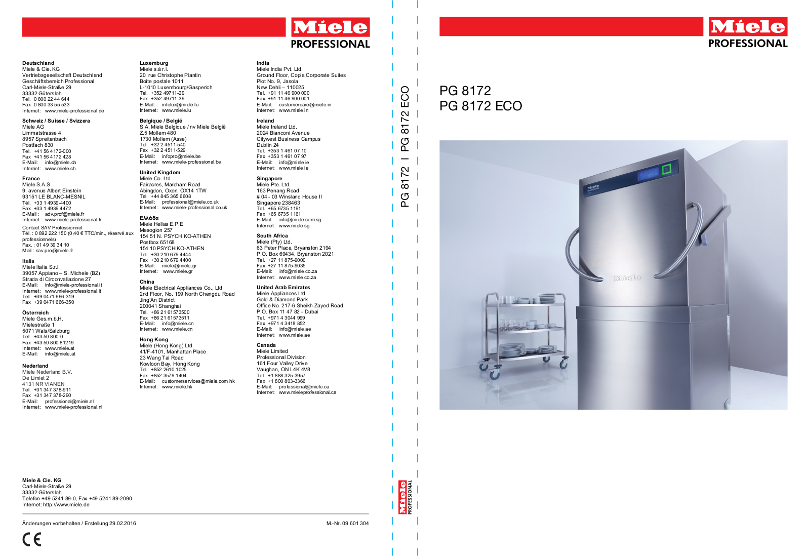 Miele PG 8172, PG 8172 ECO User manual