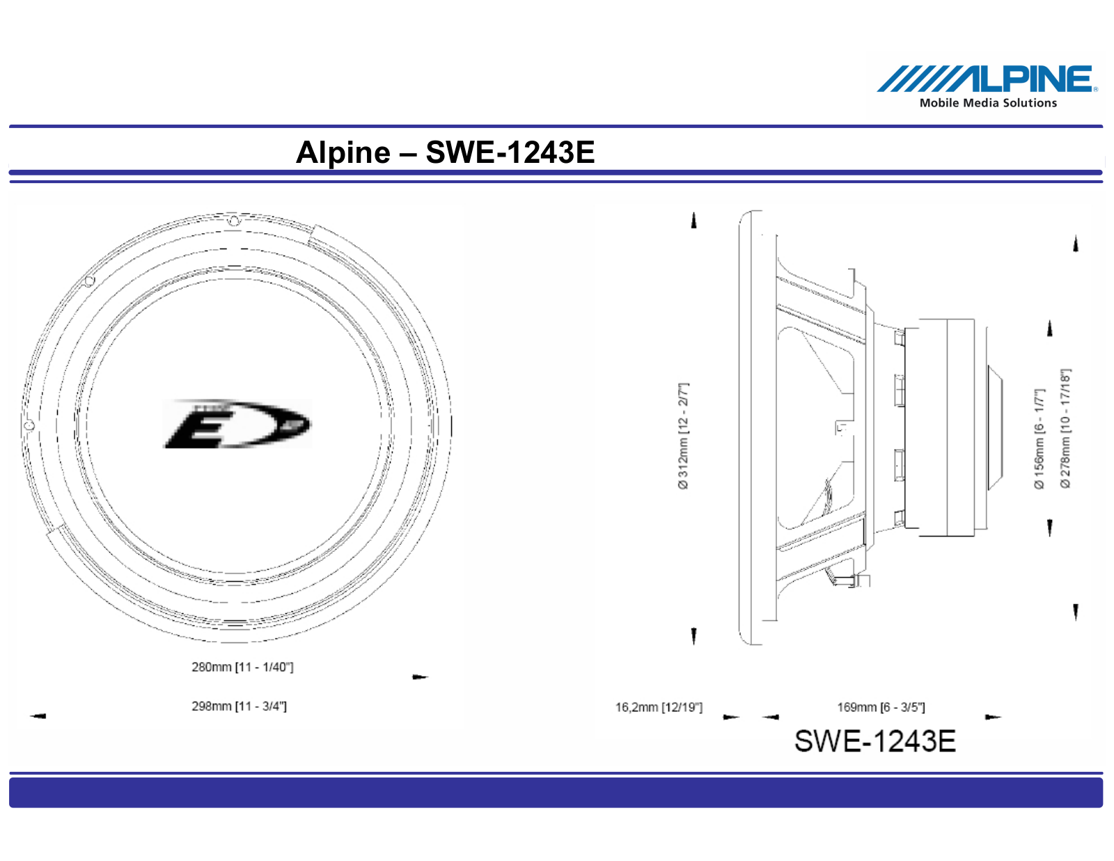 Alpine SWE-1243E User Manual