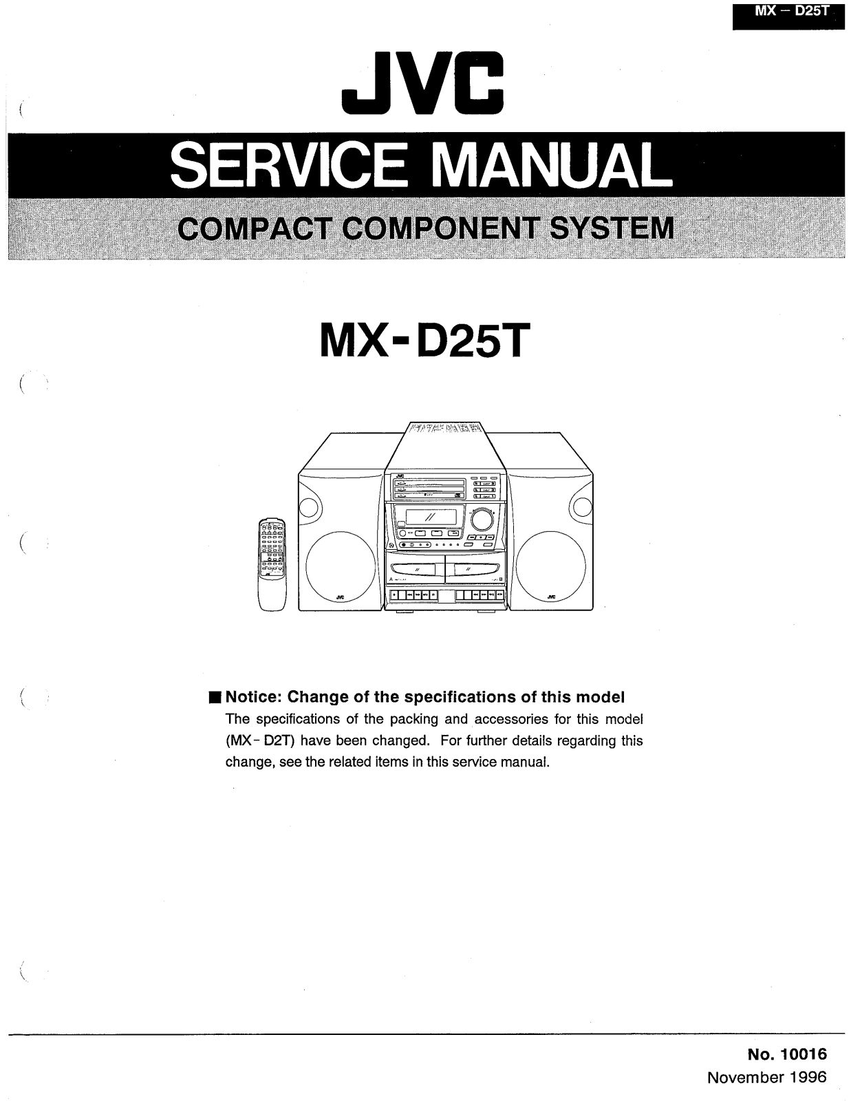 JVC MX-D25TU Service Manual