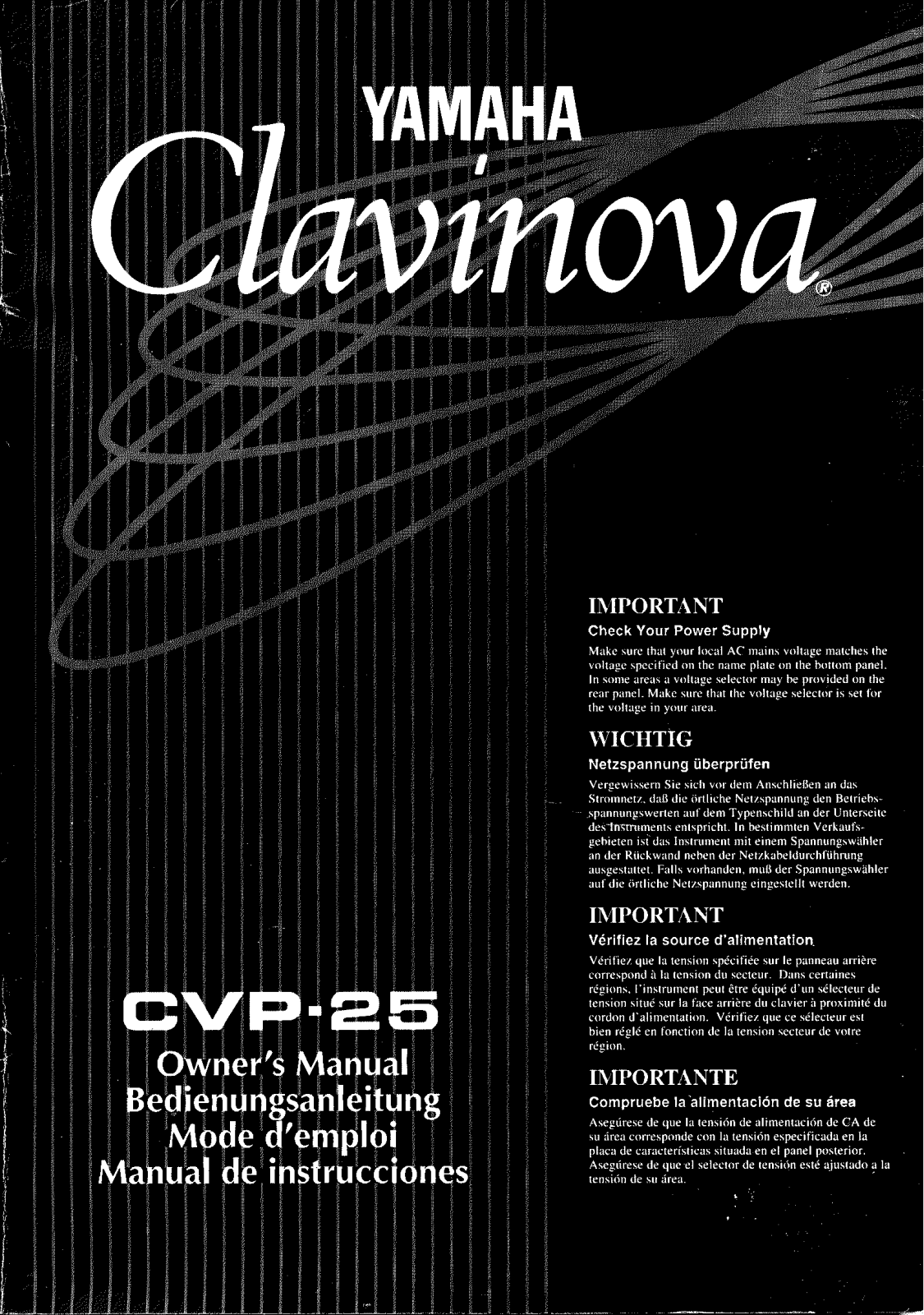 Yamaha CVP-25 User Manual