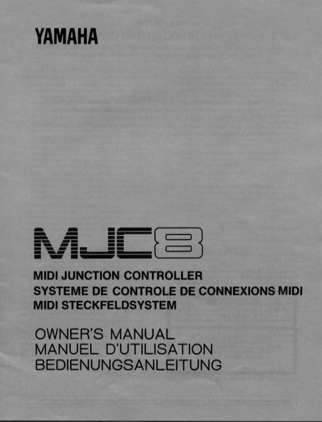 Yamaha MJC8 User Manual