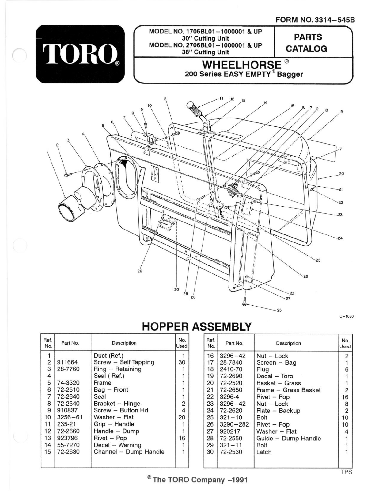 Toro 17-06BL01, 27-06BL01 Parts Catalogue