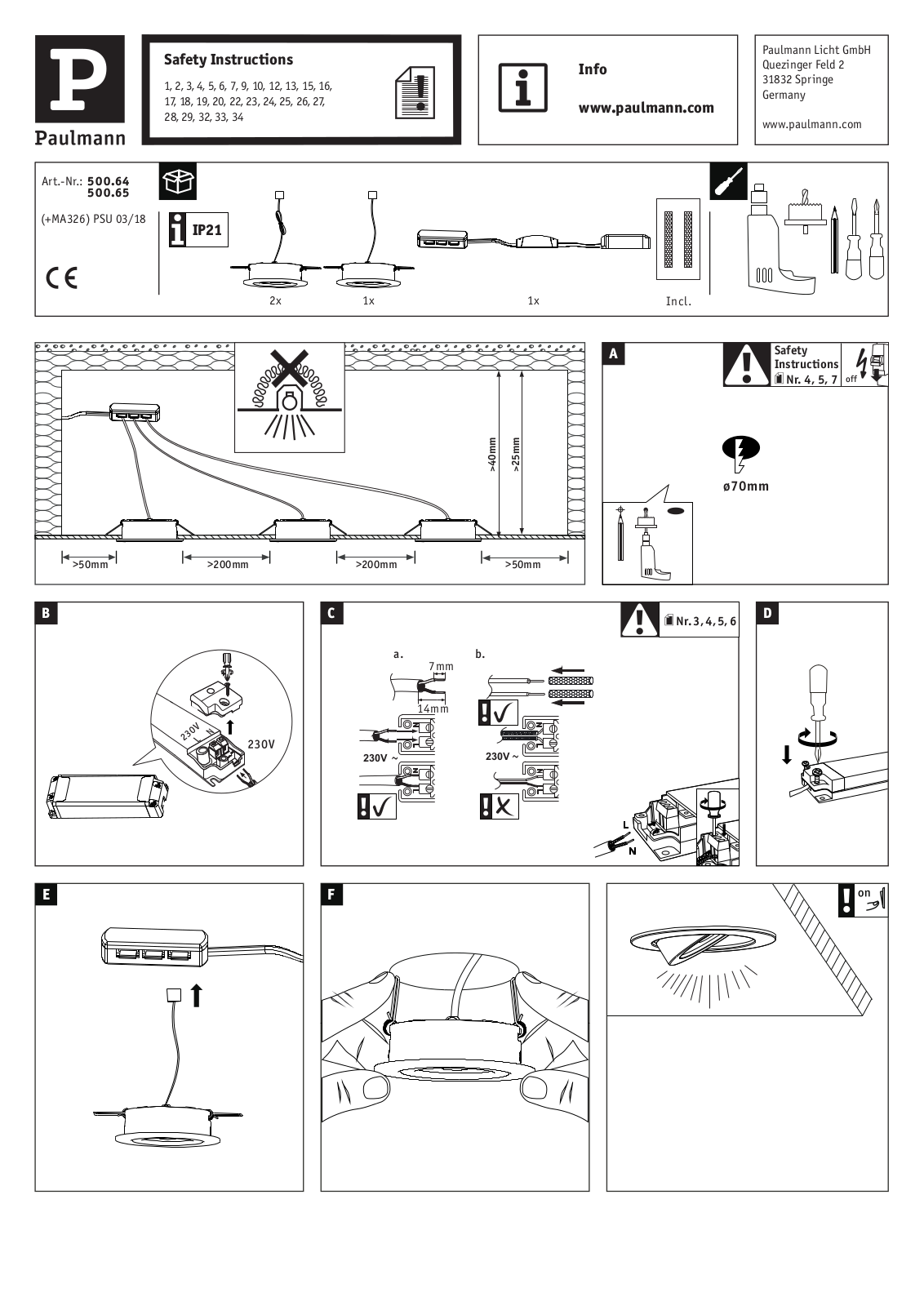 Paulmann 500.64 operation manual