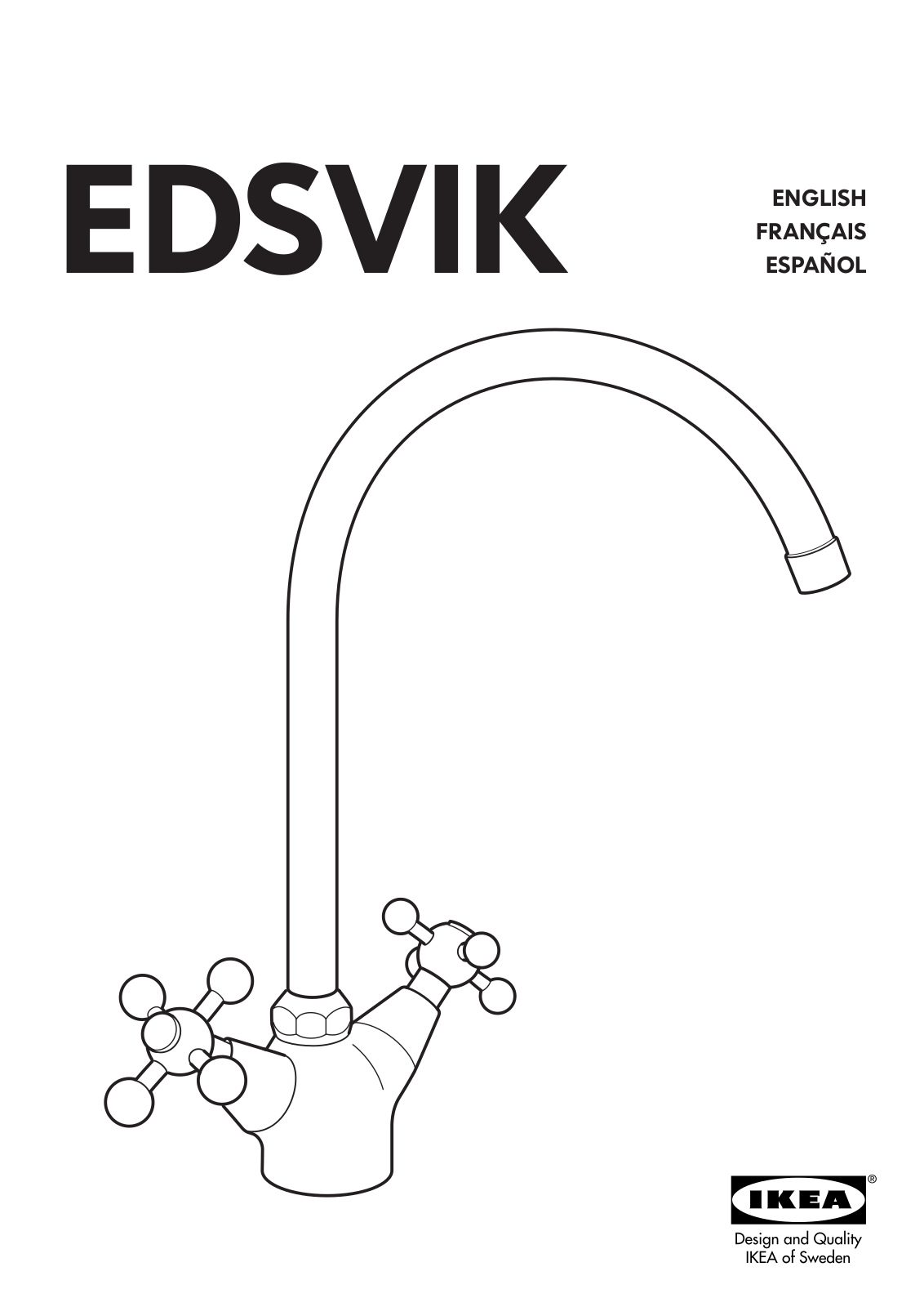 IKEA EDSVIK DUAL CONTROL KITCHEN FAUCET User Manual